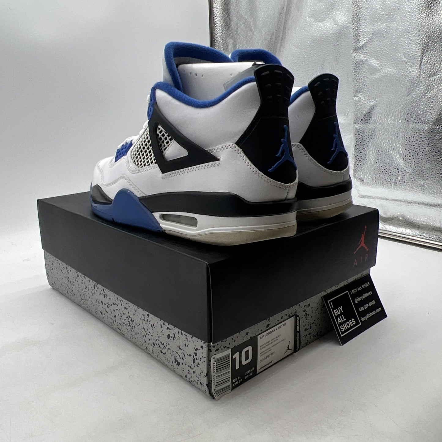 Size 10 - Air Jordan 4 Retro Mid Motorsports (308497-117)