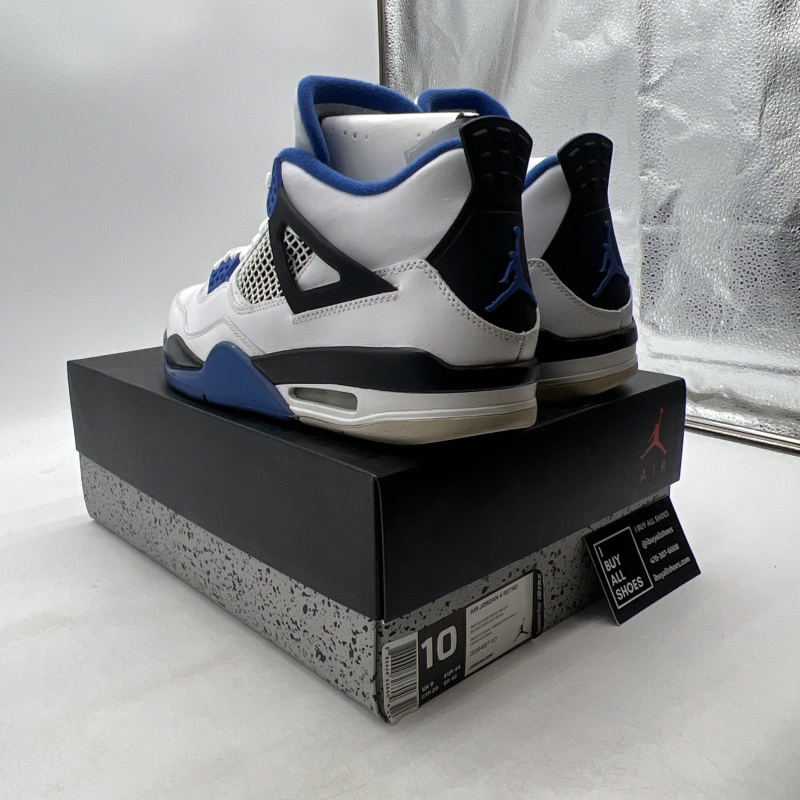 Size 10 - Air Jordan 4 Retro Mid Motorsports (308497-117)