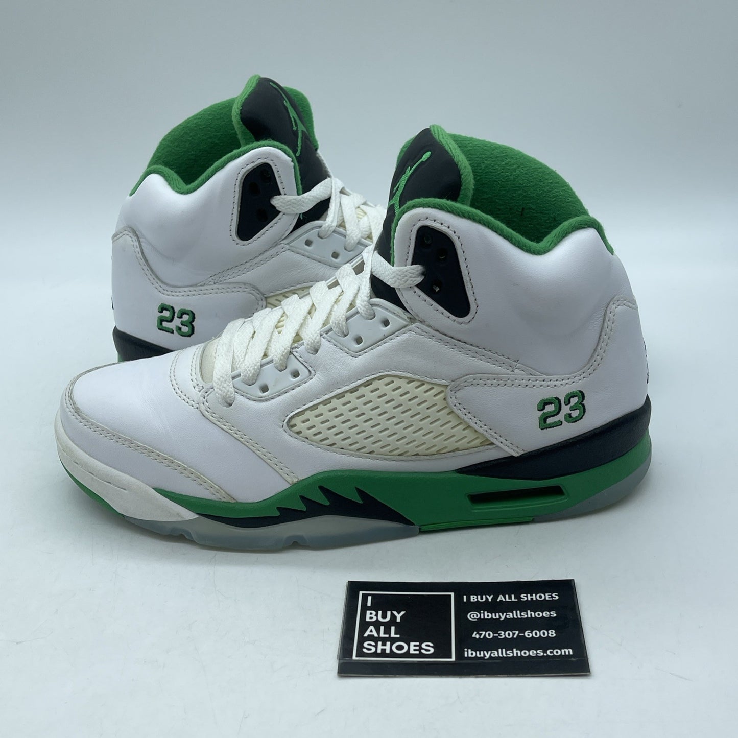 Size 8W - Air Jordan 5 Retro Lucky Green White Black Leather (DD9336-103)