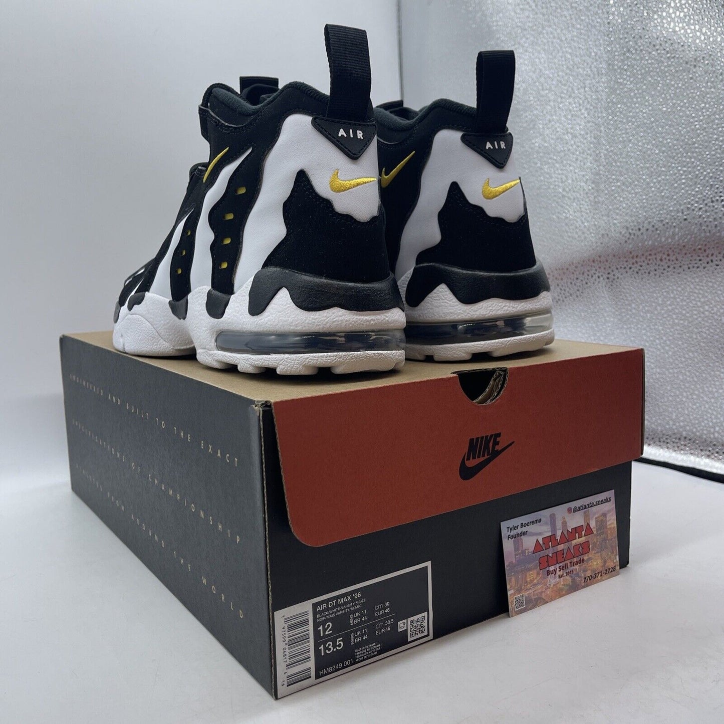 Size 12 -  Air Dt Max ‘96 Black White 2024 Yellow Suede Leather  (HM8249-001)