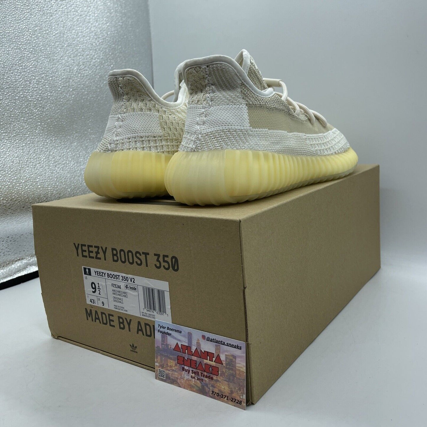 Size 9.5 - adidas Yeezy Boost 350 V2 Natural Yellow White Suede (FZ5246)