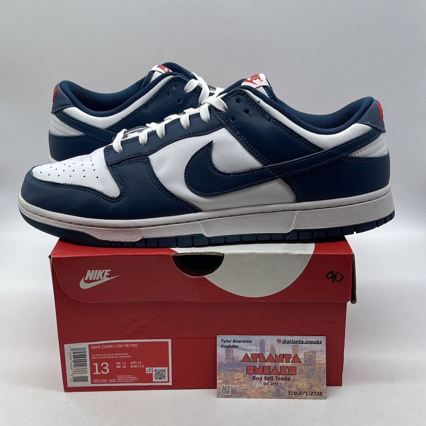 Size 13 - Nike Dunk Low Velarian Blue/White Red Leather (DD1391-400)