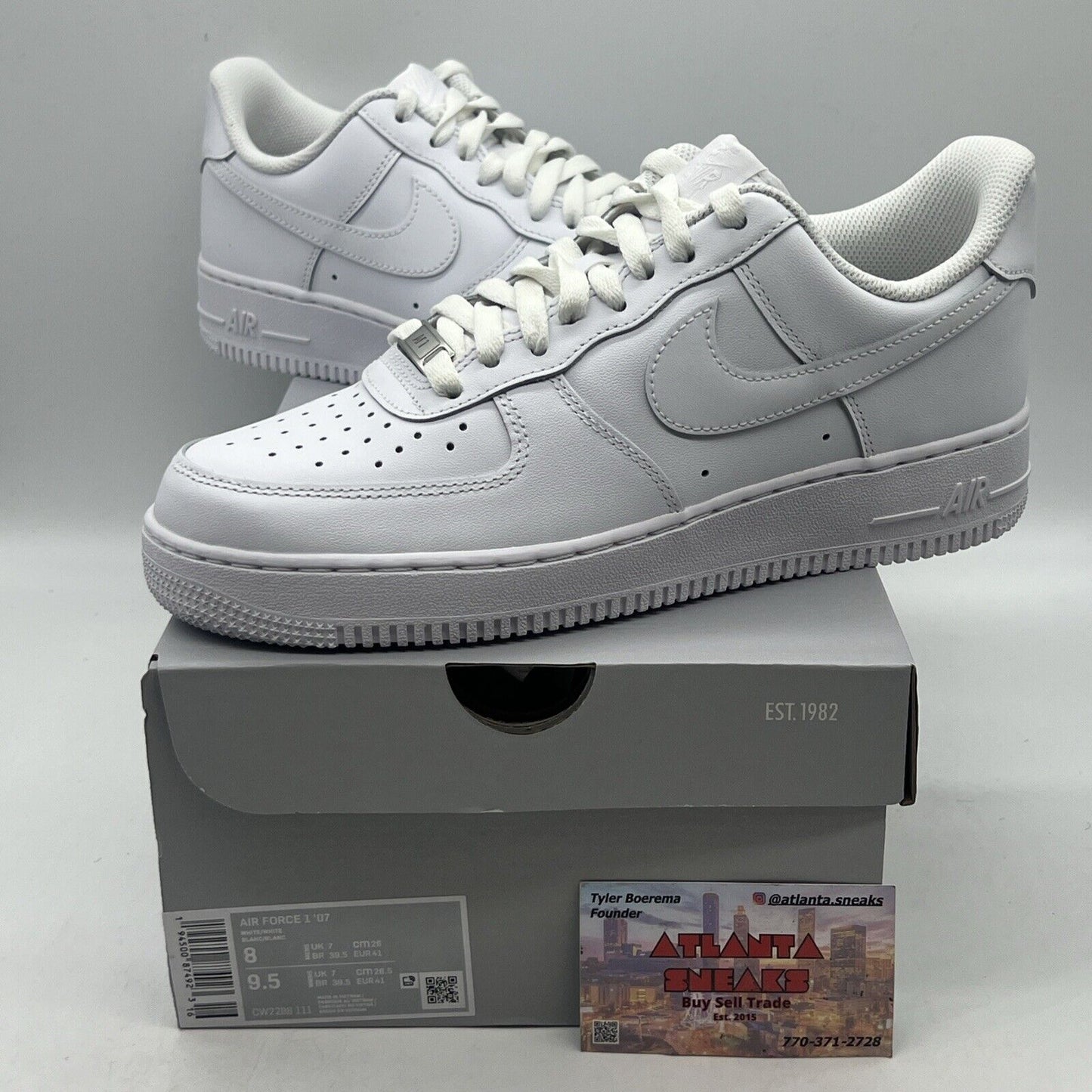 Size 8 - Nike Air Force 1 '07 Low Triple White Brand New Og All