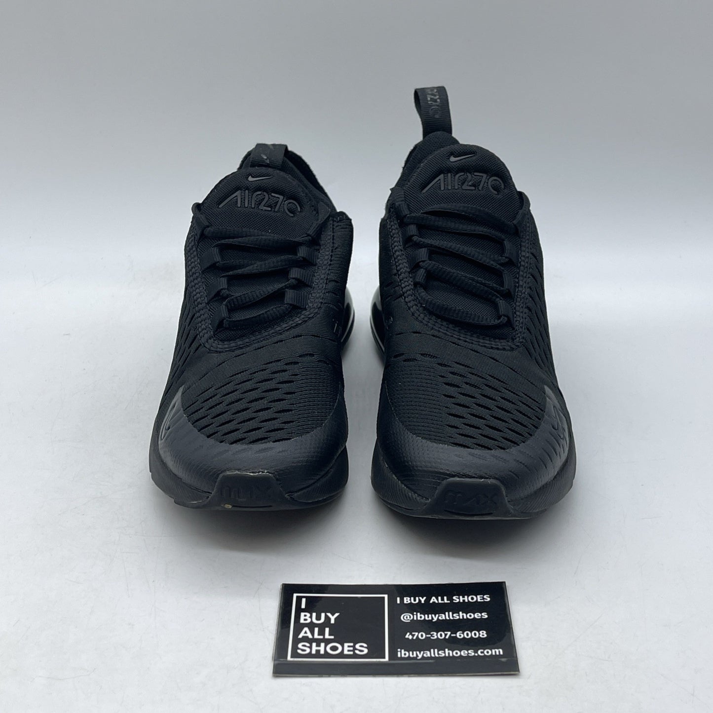 Size 4.5Y - (GS) Nike Air Max 270 Low Triple Black Suede Leather (BQ5776-001)