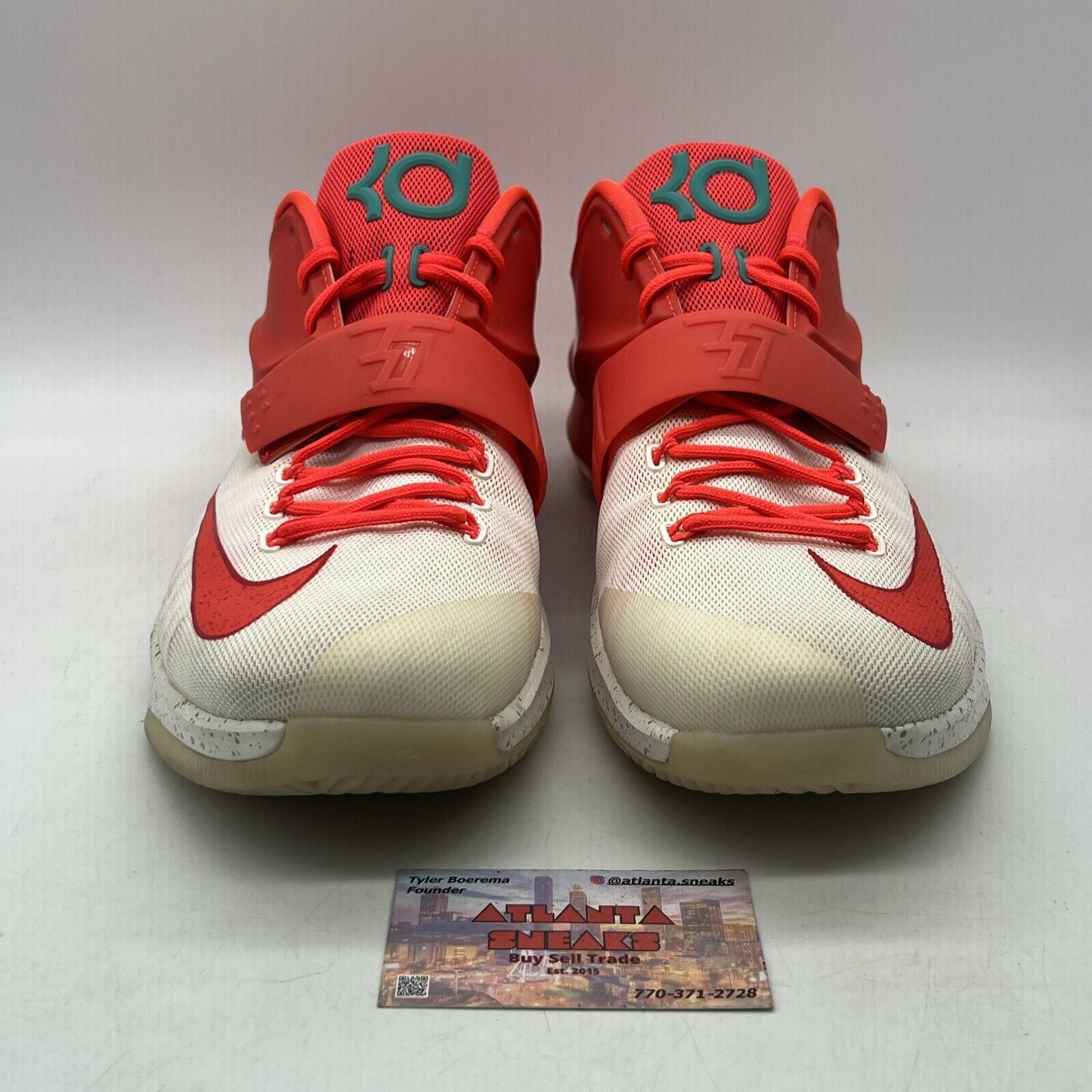 Size 14 - Nike KD 7 Xmas Egg Nog Crimson White (707560-613)