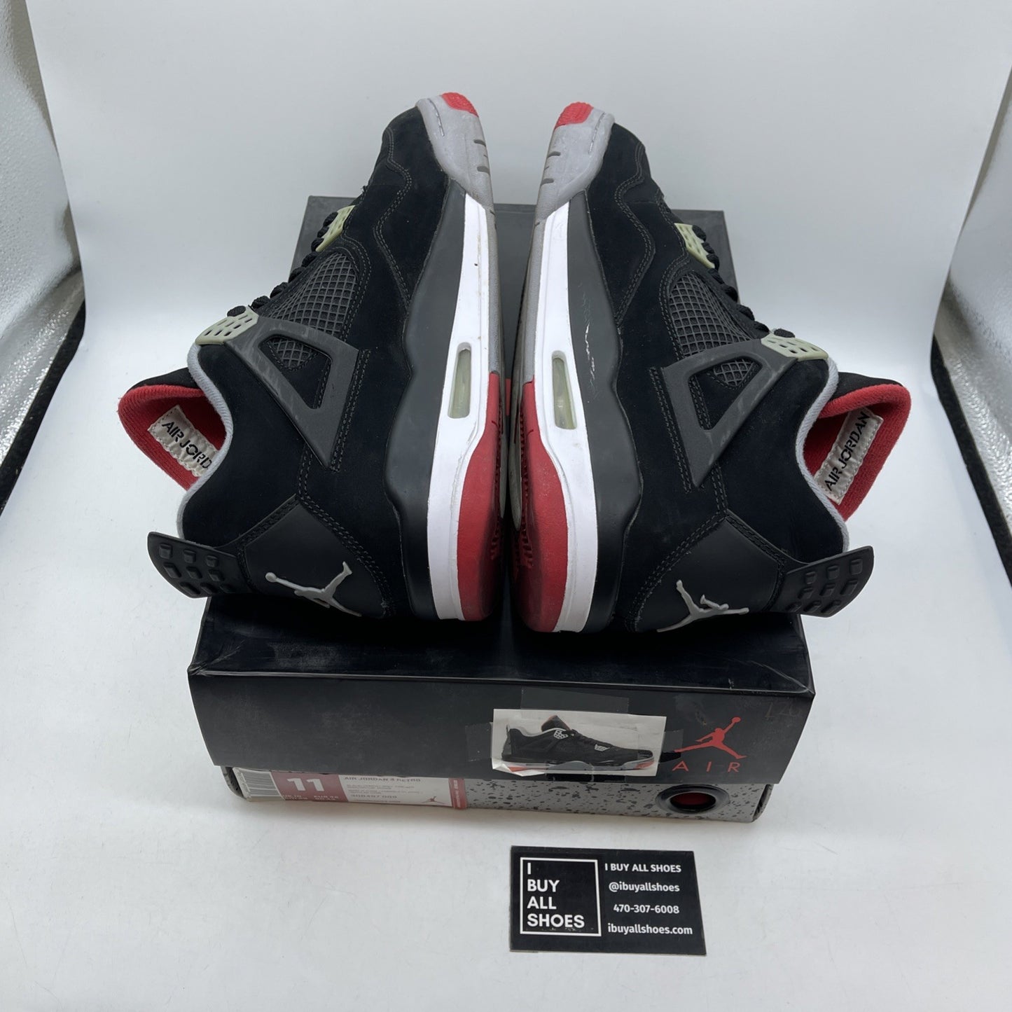 Size 11 - Jordan 4 Retro bred Black Red Suede (308497-089)