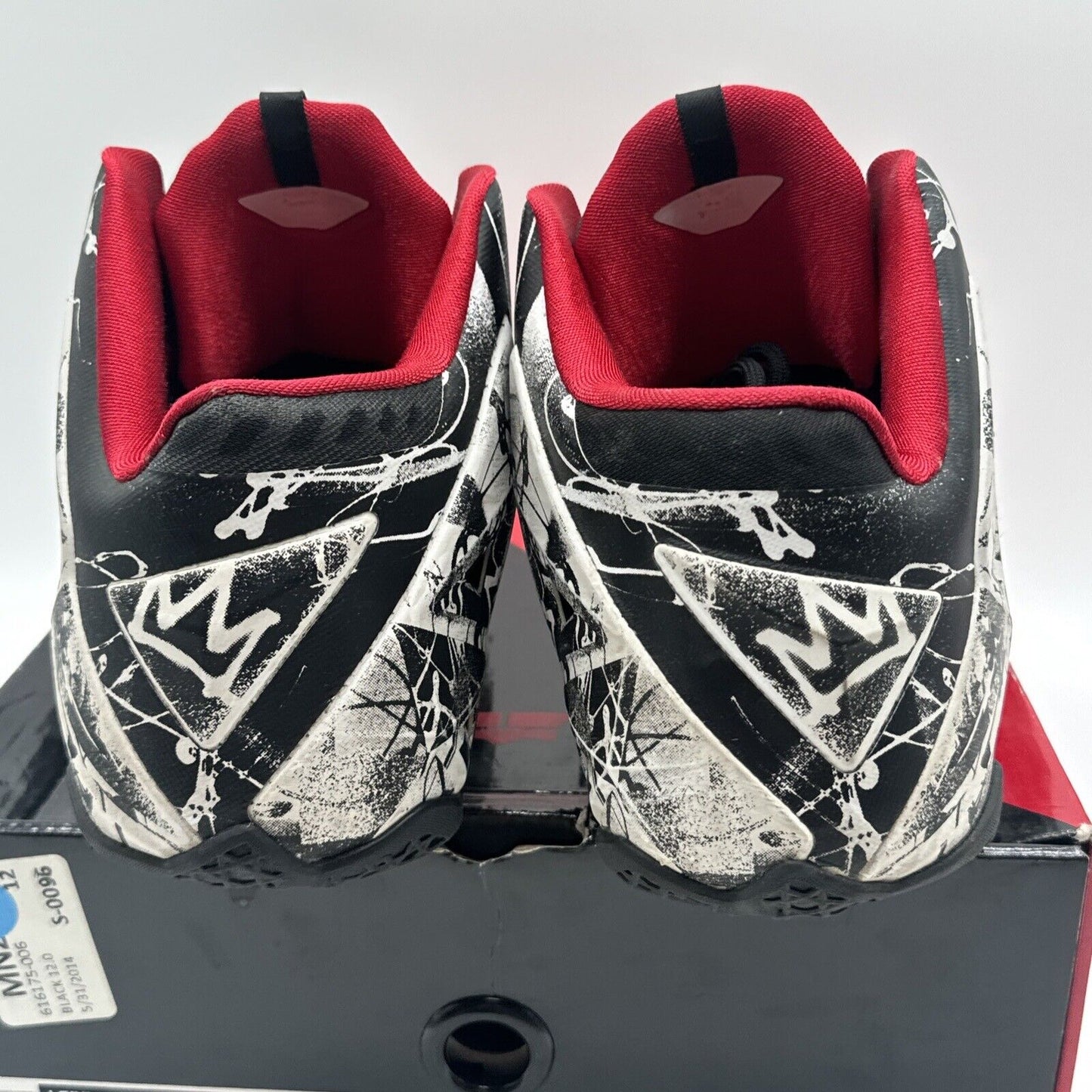 Size 12 - Nike LeBron 11 Graffiti 2014 Red Black White Retro Bred Basketball Sho