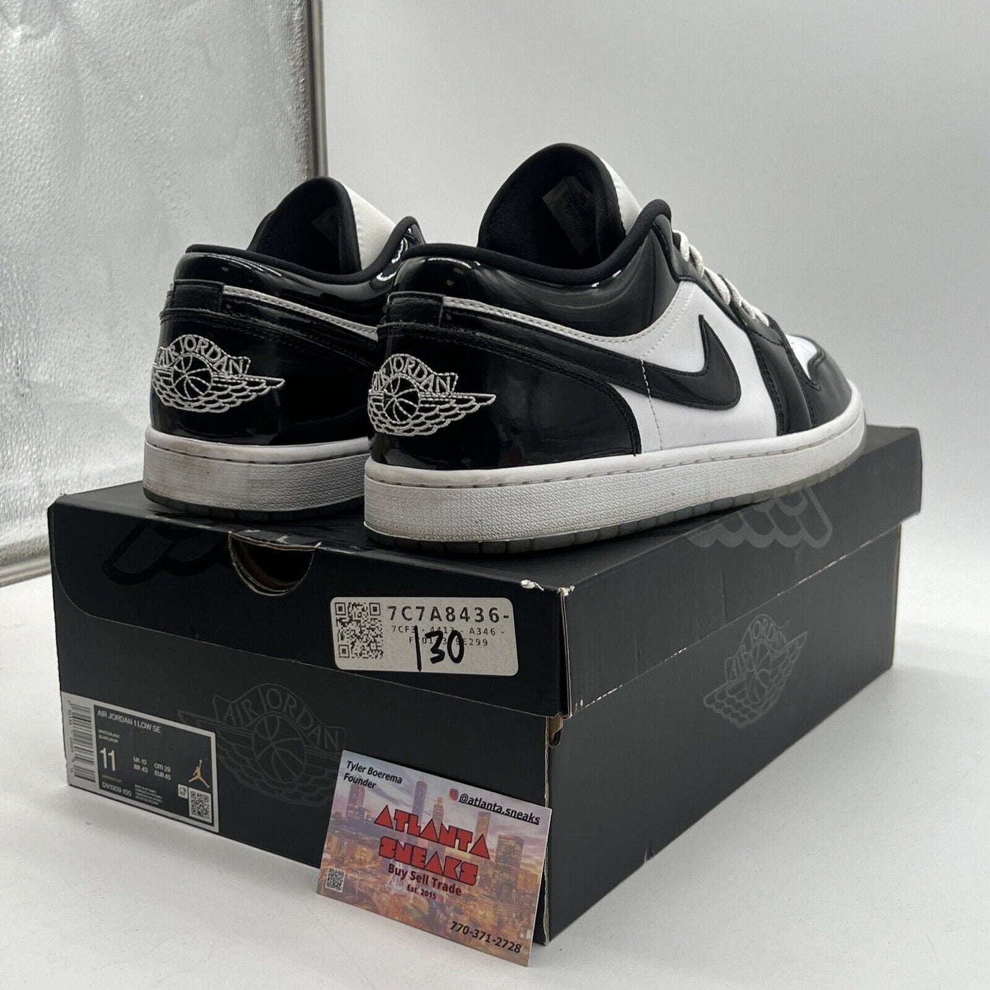 Size 11 - Jordan 1 Low SE Concord Black White Leather Icey (DV1309-100)