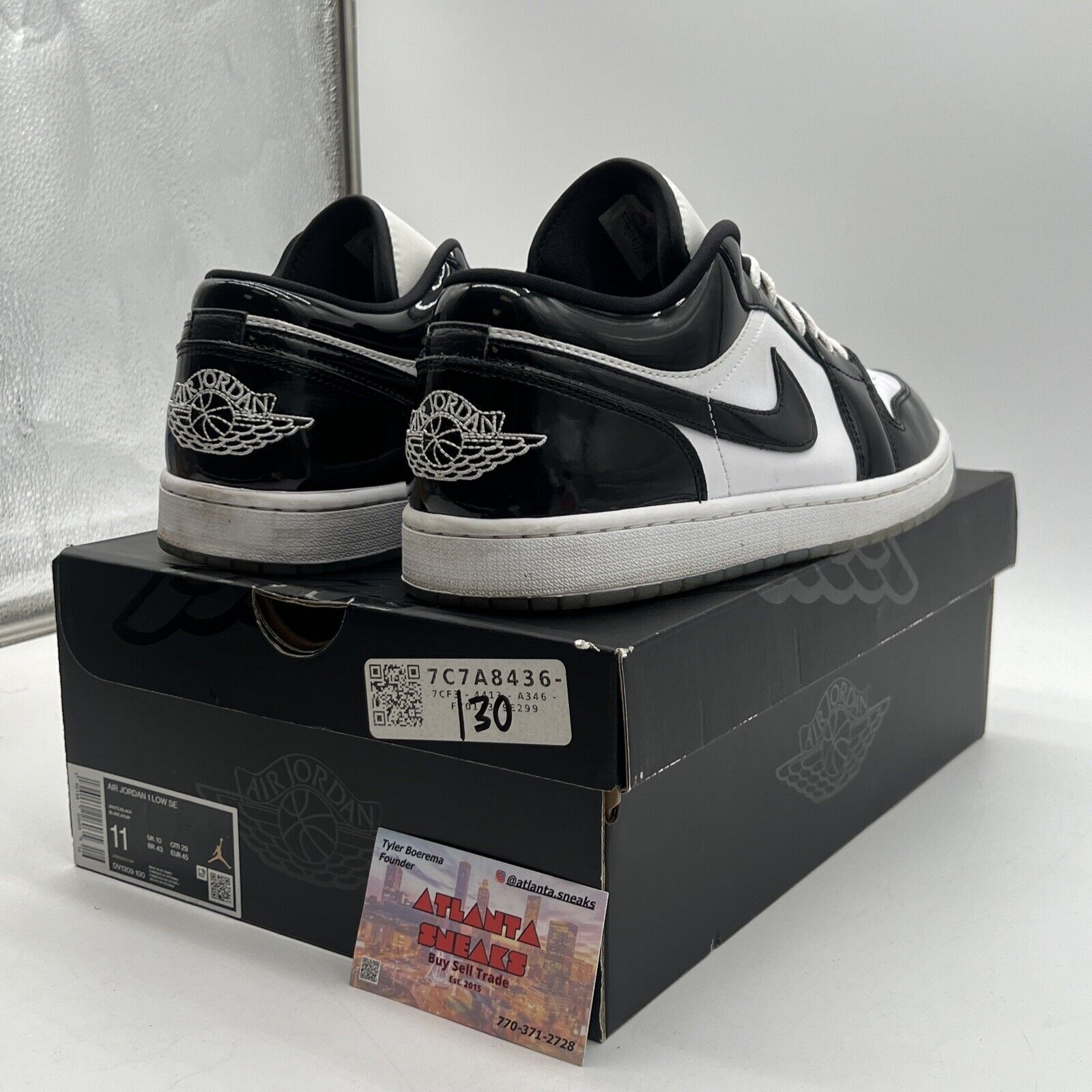Size 11 - Jordan 1 Low SE Concord Black White Leather Icey (DV1309-100)