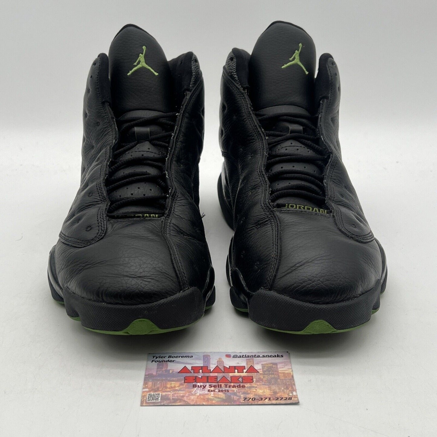 Size 13 - Air Jordan 13 Retro 2005 Altitude Black Green Leather (310004-031)