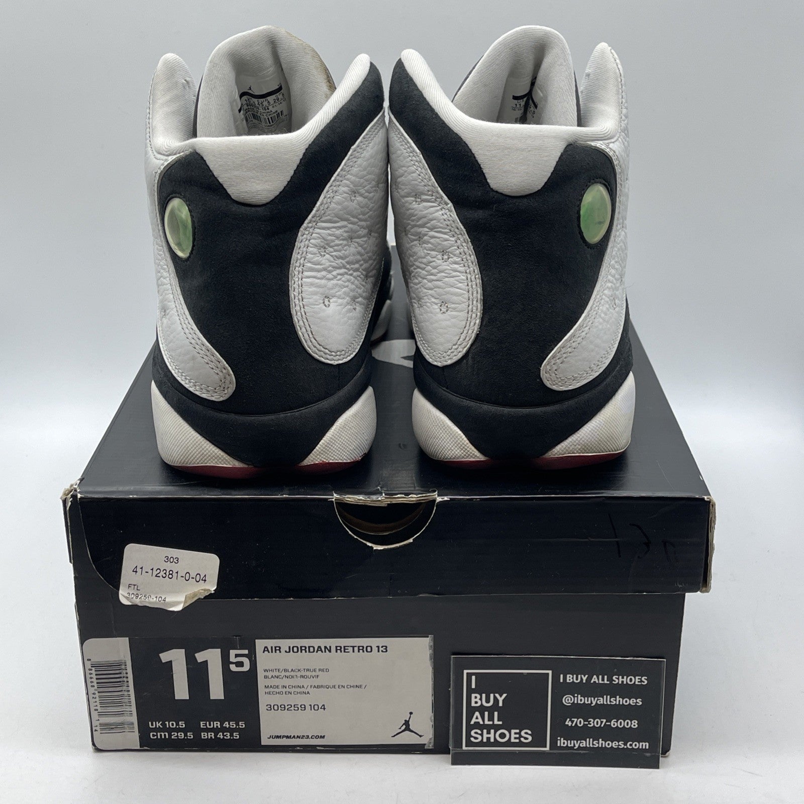 Size 11.5 - Air Jordan 13 Retro 2013 He Got Game Black White Suede (309259-104)