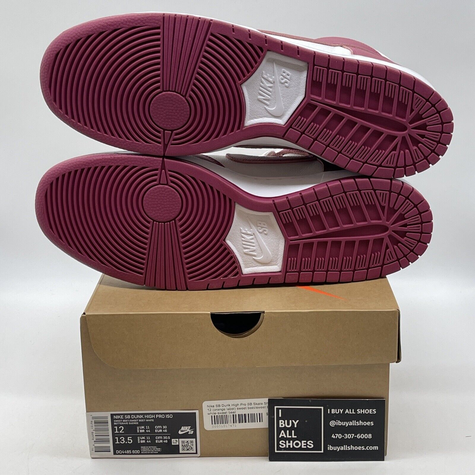 Size 12 - Nike Dunk Pro SB High Sweet Beet White Pink Leather (DQ4485-600)