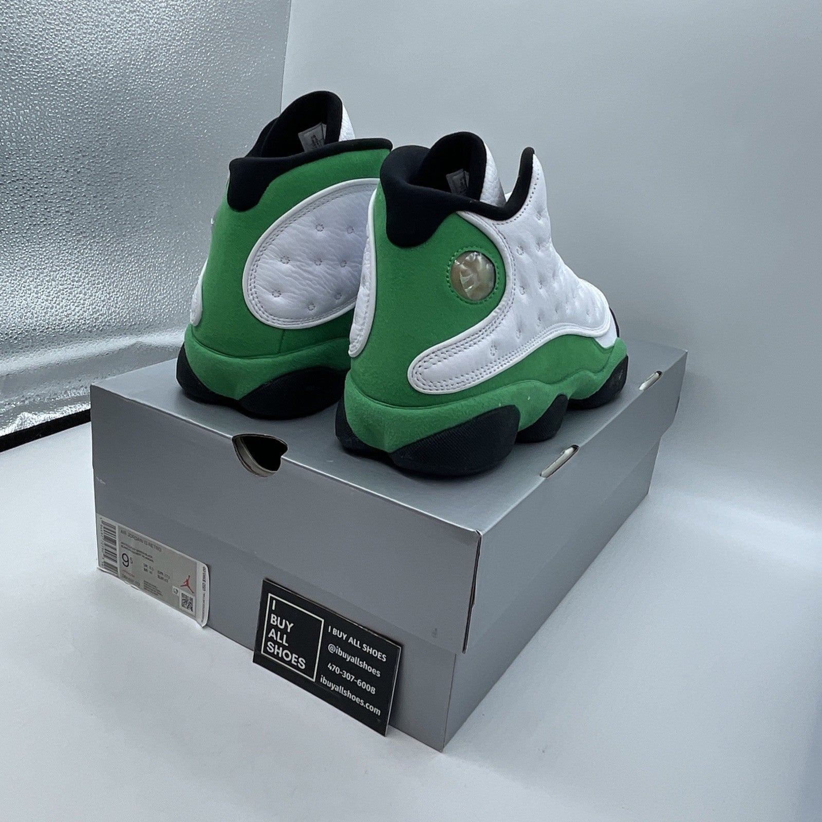 Size 9.5 - Air Jordan 13 Retro Lucky Green 2020 White Suede (DB6537-113)