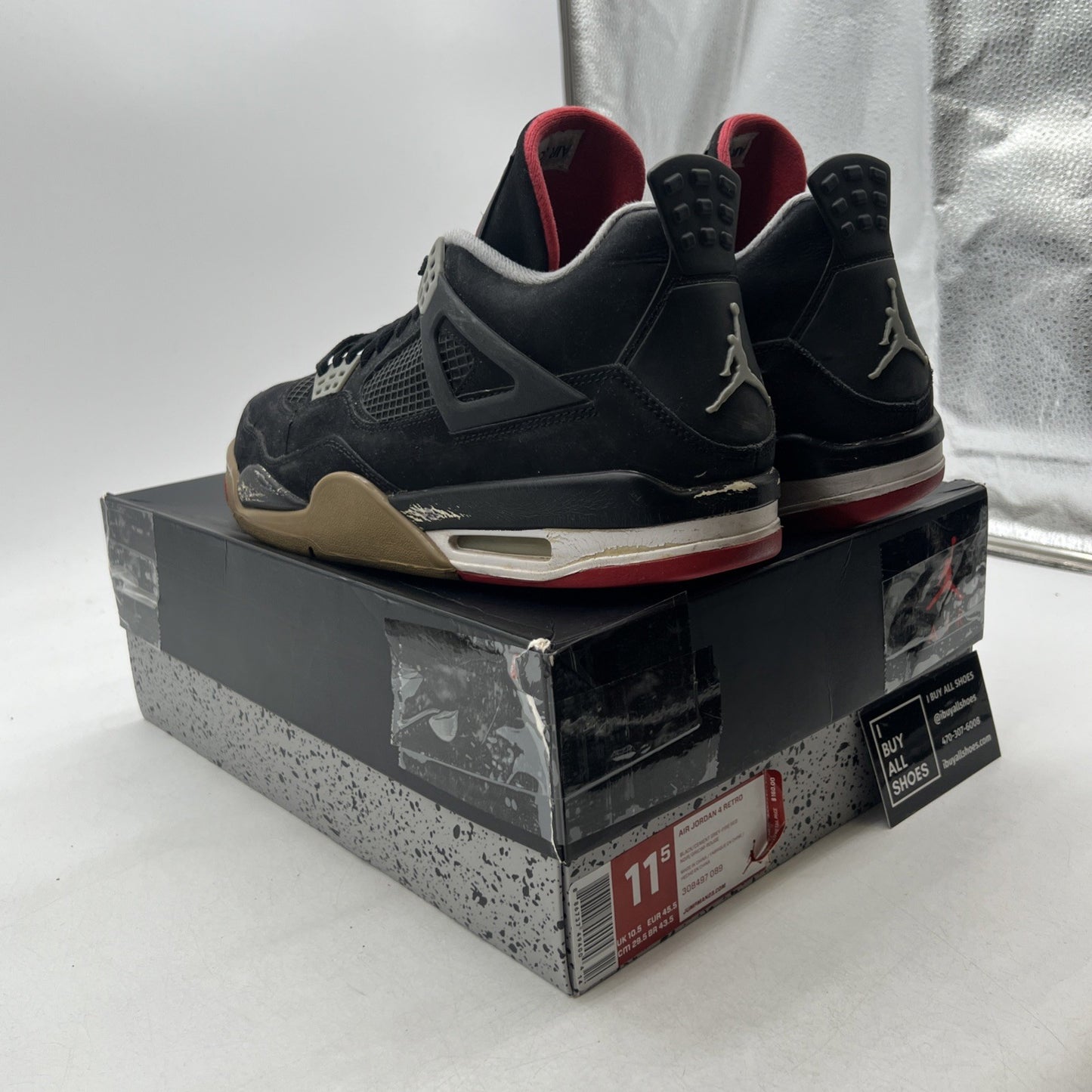 Size 11.5 - Air Jordan 4 Retro bred release 2012 (308497-089)