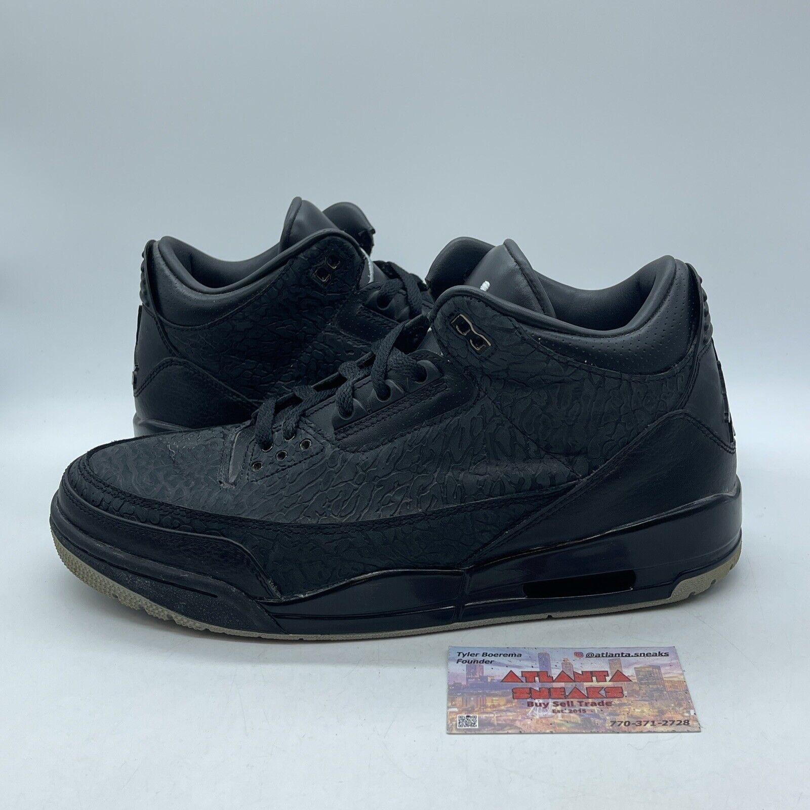 Size 11 - Air Jordan 3 Retro Black Flip Suede White Leather (315767-001)