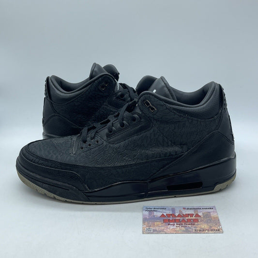 Size 11 - Air Jordan 3 Retro Black Flip Suede White Leather (315767-001)