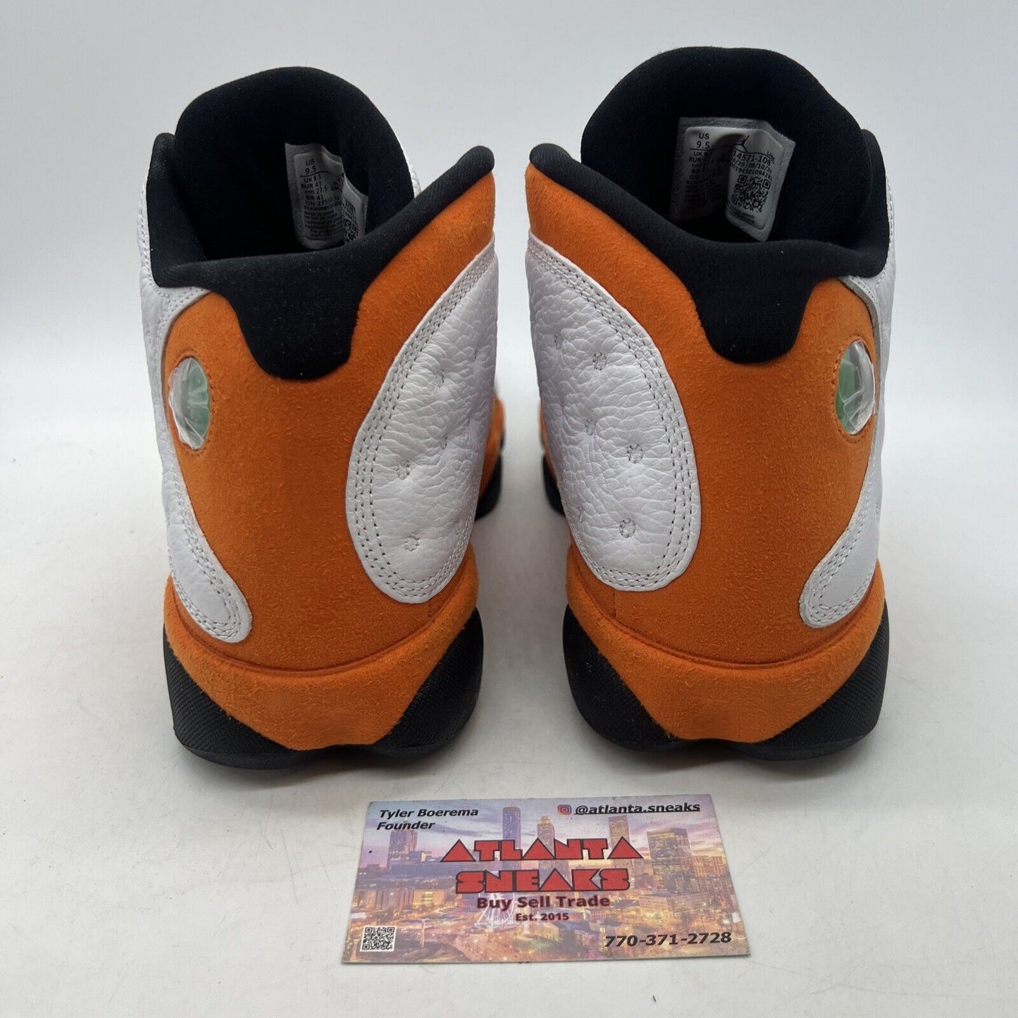 Size 9.5 - Air Jordan 13 Retro Starfish White Orange Black Suede (414571-108)