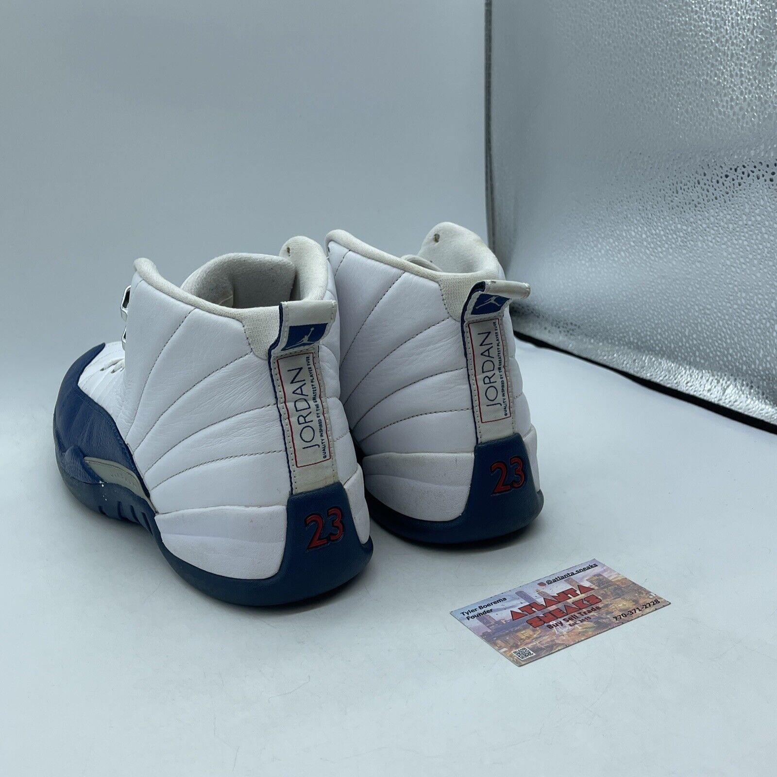 Size 11 - Jordan 12 Retro French Blue White Silver Red Leather (130690-113)