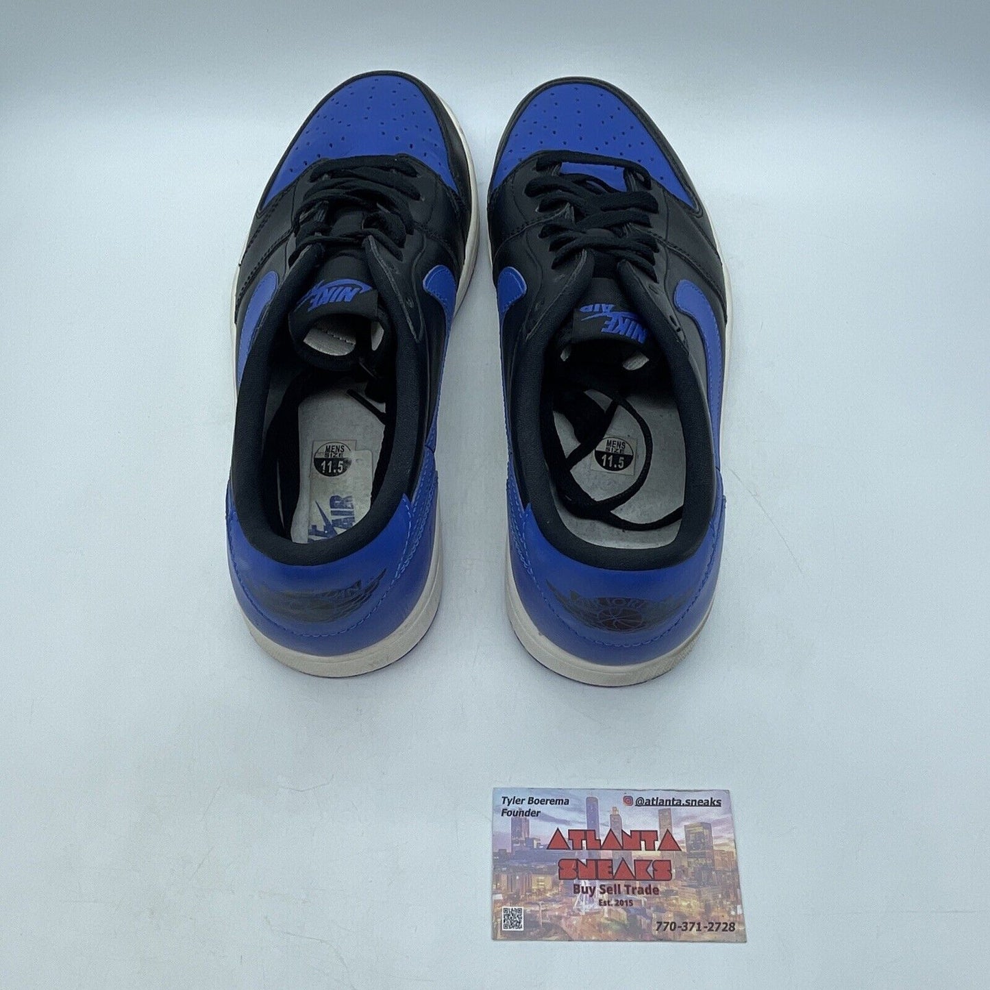 Size 11.5 - Air Jordan 1 Retro OG Low Royal White Black Leather (705329-004)