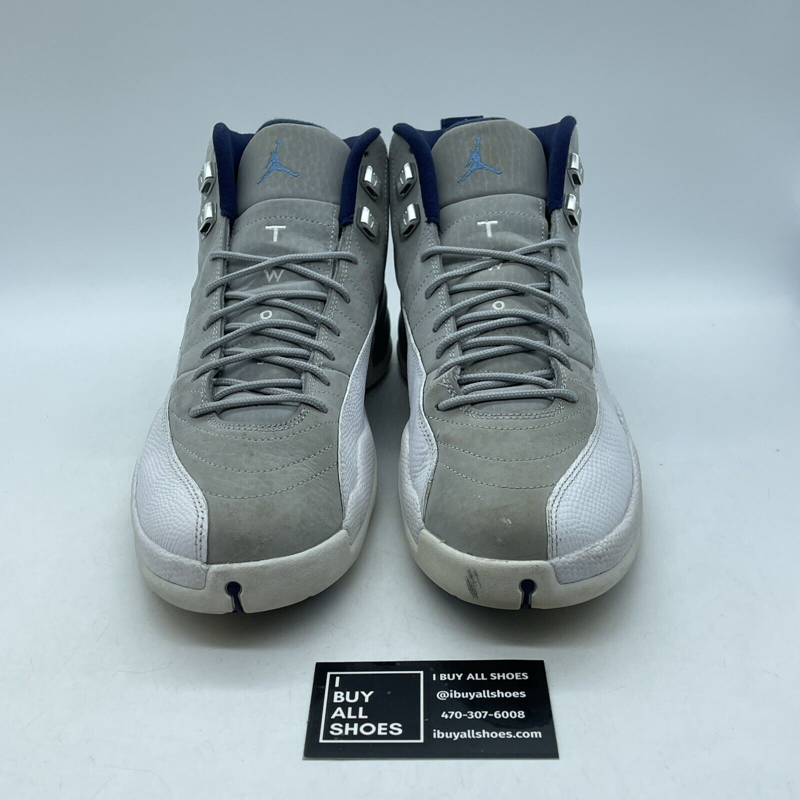 Size 10.5 - Air Jordan 12 Retro Grey University Blue Suede Leather (130690-007)