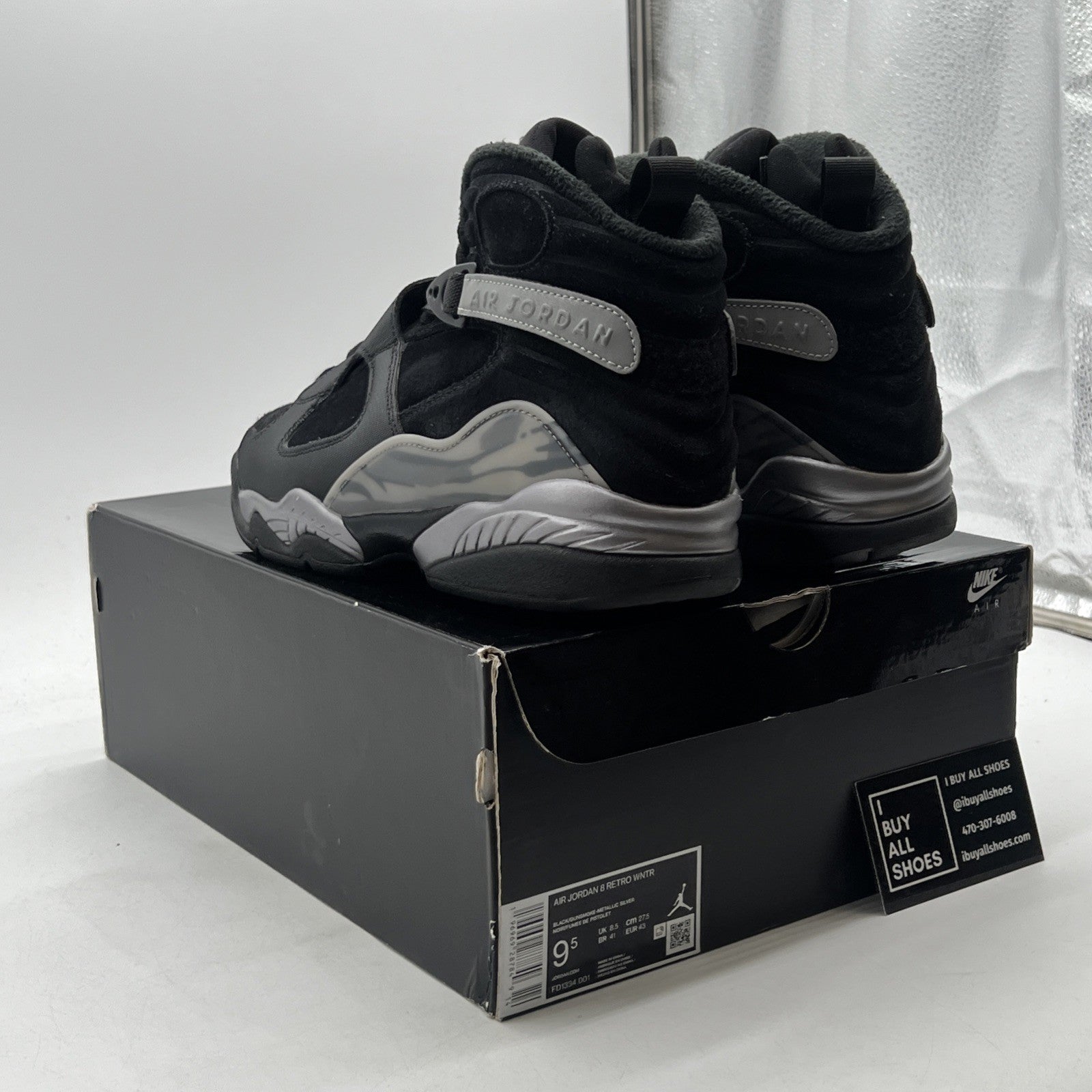 Size 9.5 - Air Jordan 8 Retro Winterized Gunsmoke (FD1334-001)