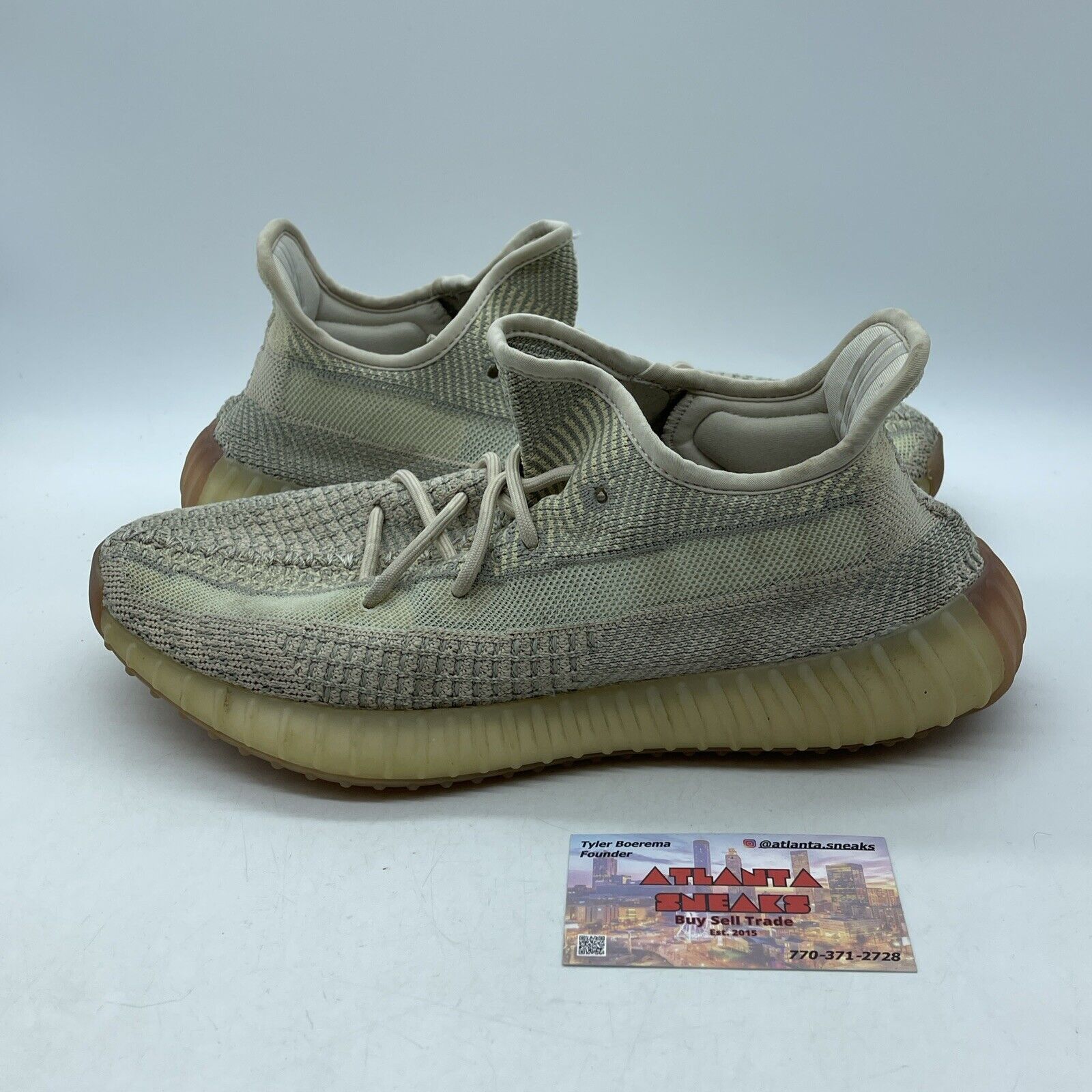Size 9.5 - Yeezy Boost 350 V2 Citrin Non-Reflective Green Grey (FW3042)