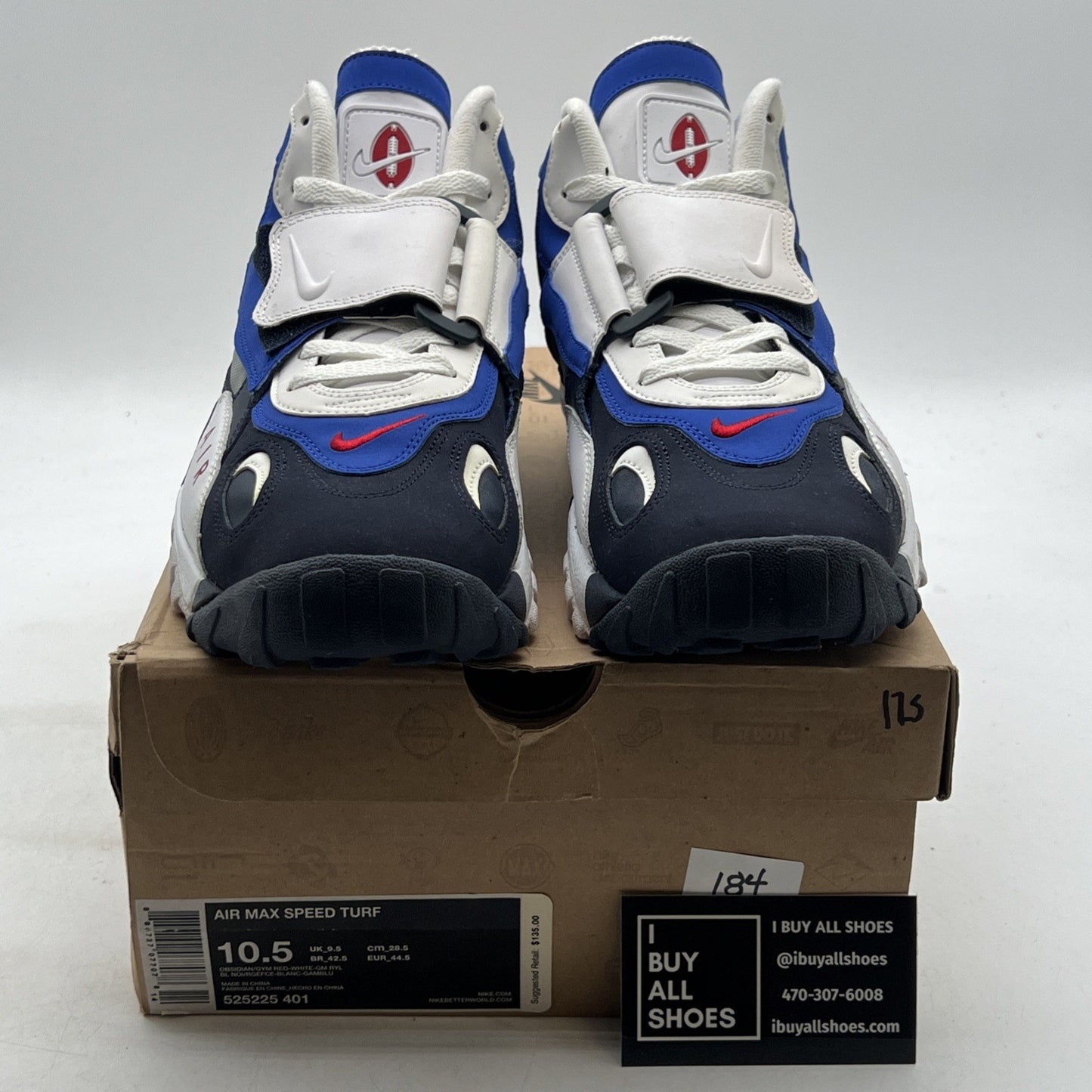 Size 10.5 - Nike Air Max Speed Turf New York Football Giants (525225-401)