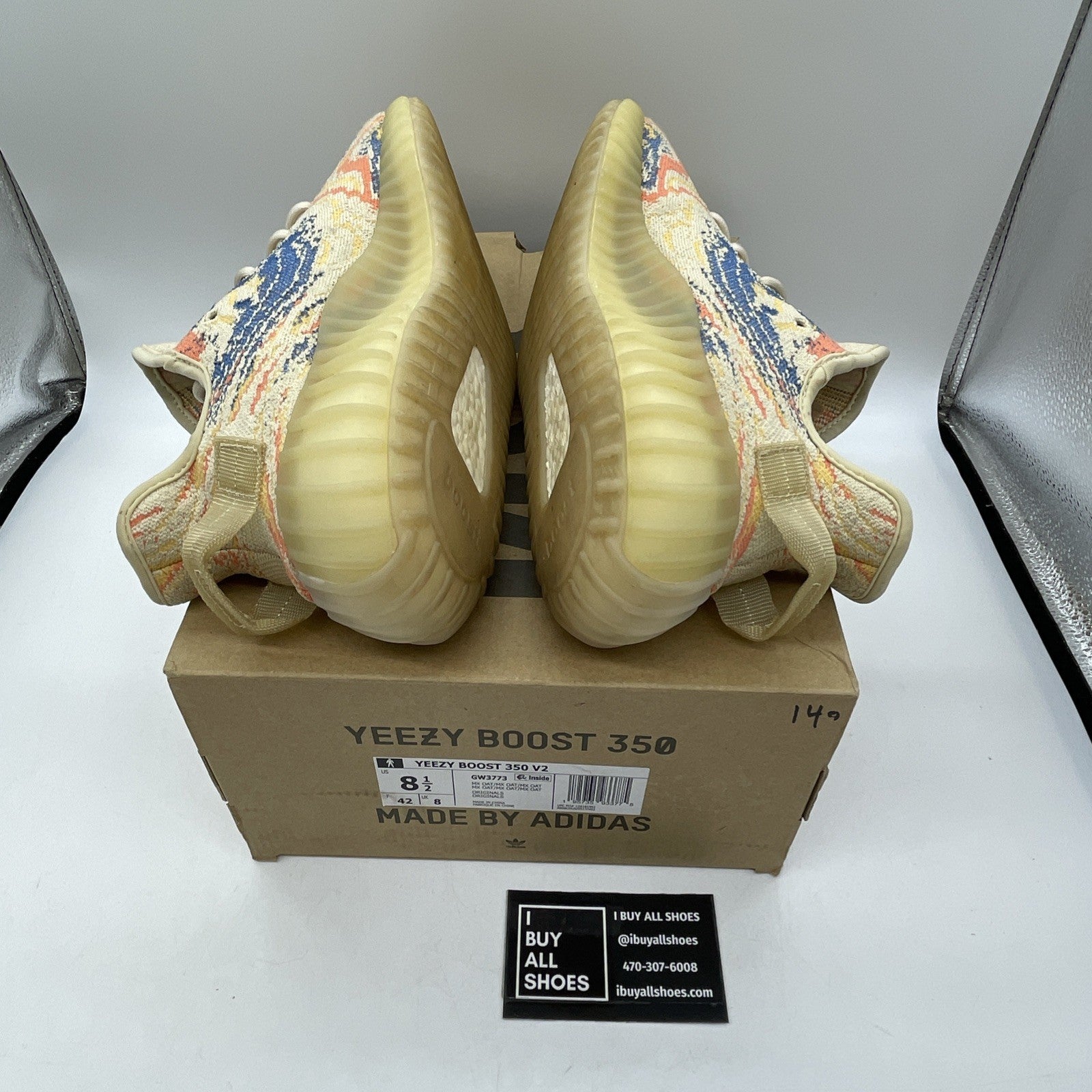 Size 8.5 - adidas Yeezy Boost 350 V2 Low MX Oat Blue Orange Suede (GW3773)