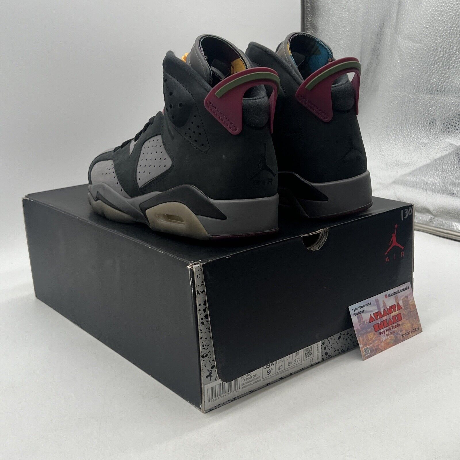 Size 9.5 - Jordan 6 Bordeaux Black Grey Maroon Yellow Suede (CT8529-063)