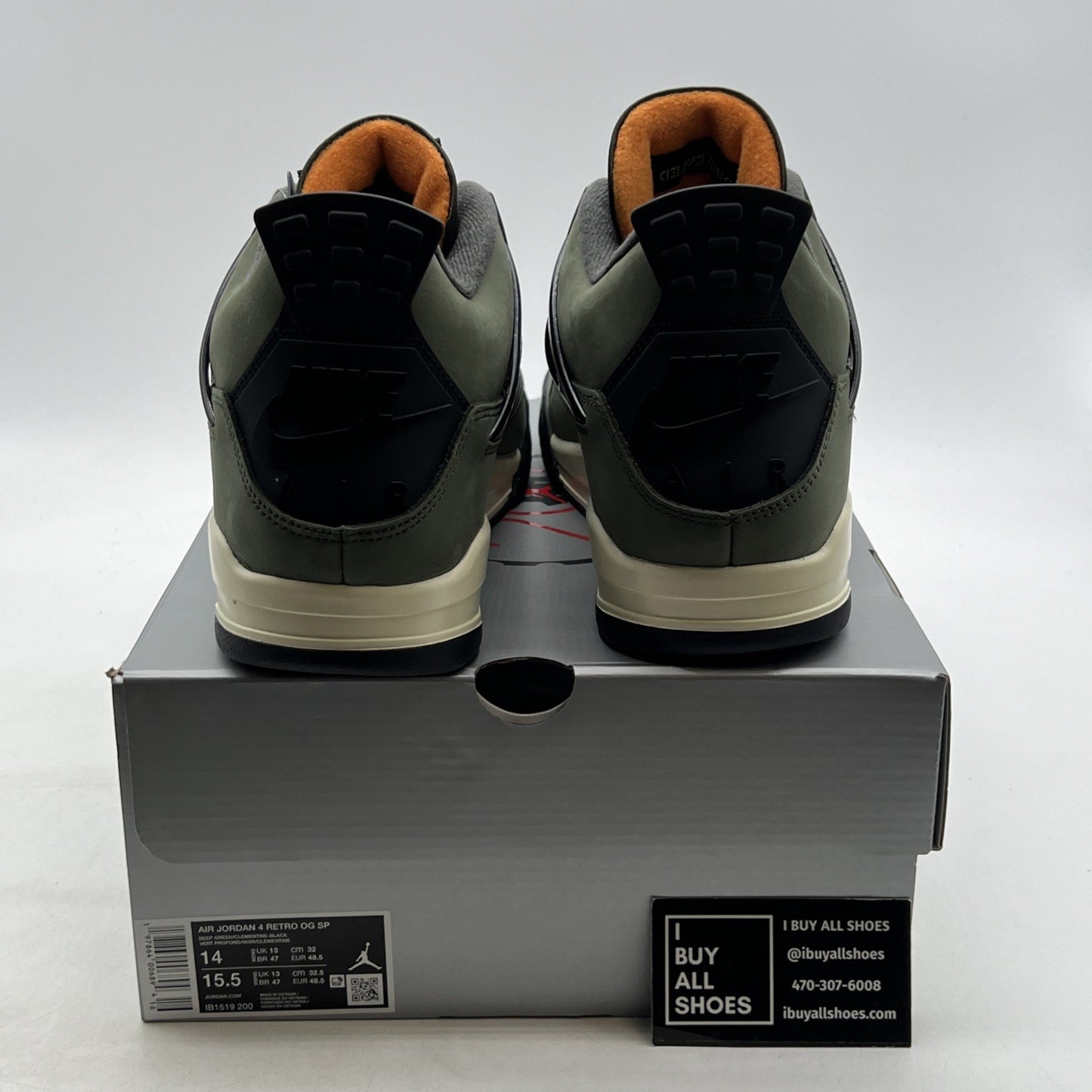 Size 14 - Undefeated x Air Jordan 4 Retro 2025 Green (IB1519-200)