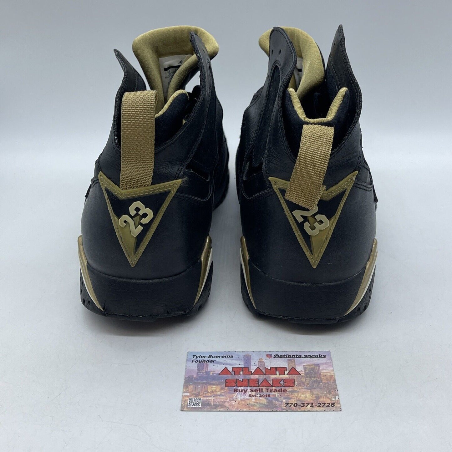 Size 13 - Air Jordan 7 Retro Golden Moments Black Suede Leather (304775-030)