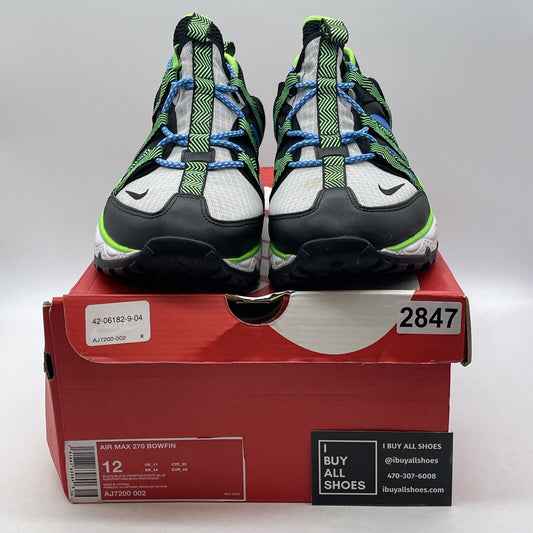 Size 12 - Nike Air Max 270 Bowfin Sprite Black Green Suede Leather (AJ7200-002)
