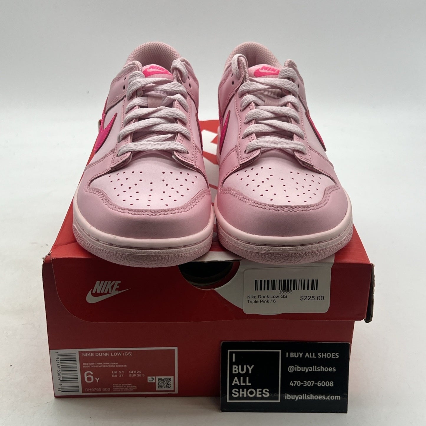 Size 6Y - Nike Dunk Low (GS) “Triple Pink” (DH9765-600)