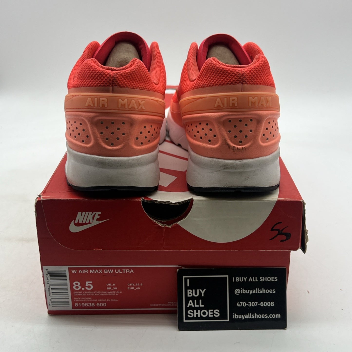 Size 8.5 - Nike Air Max Ultra BW Bright Crimson Atomic Pink W (819638-600)