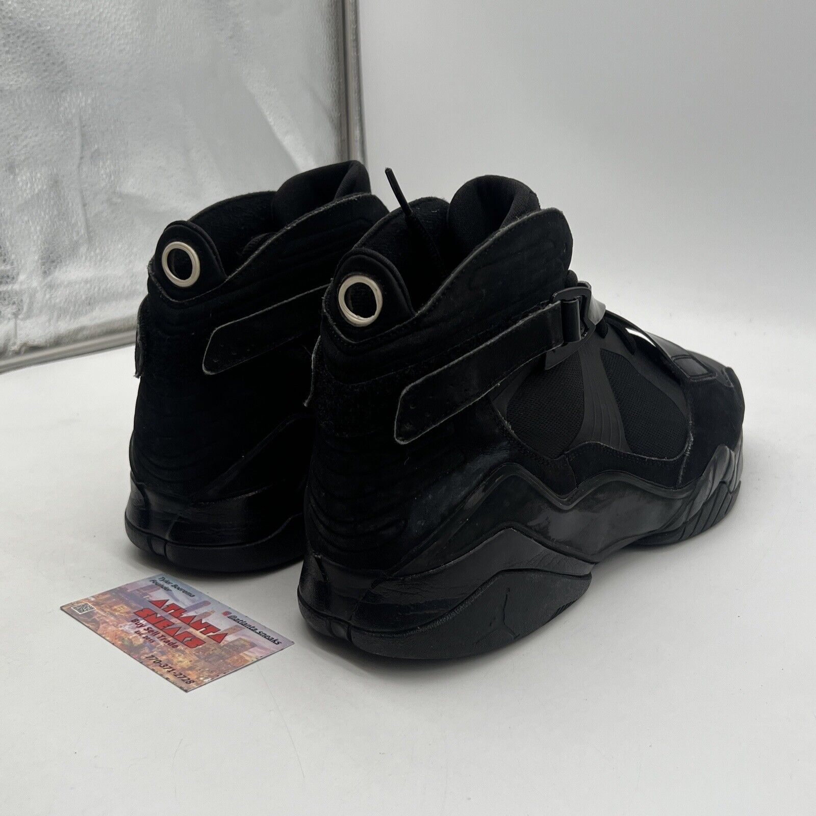 Size 13 - Nike Mens Air Jordan 8.0 Triple Black Basketball Shoes (Samples)