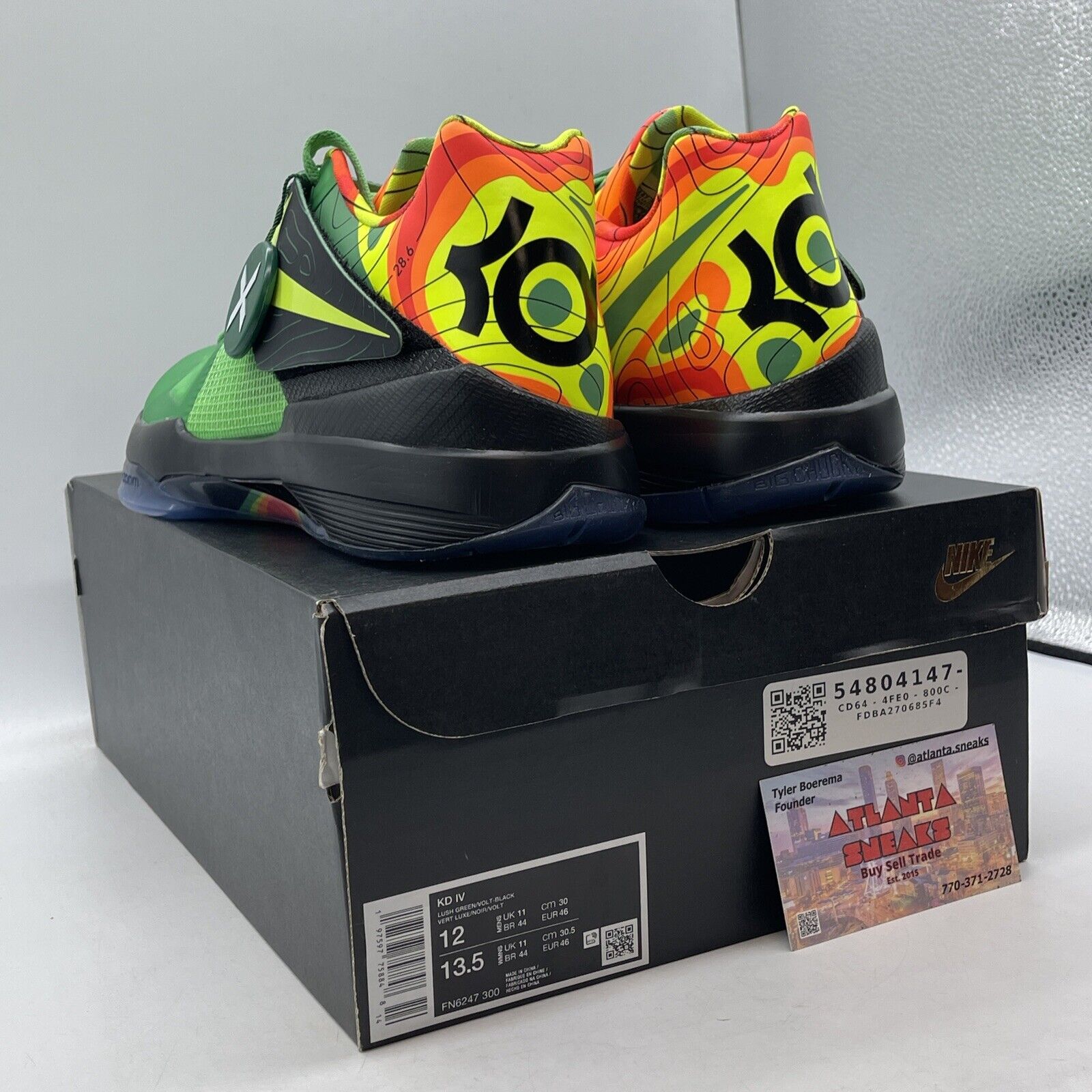 Size 12 - Nike Zoom KD 4 2024 Weatherman Black Green Leather (FN6247-300)