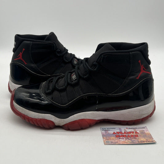 Size 9.5 - Jordan 11 Retro High Bred Black White Red Leather (378037-061)