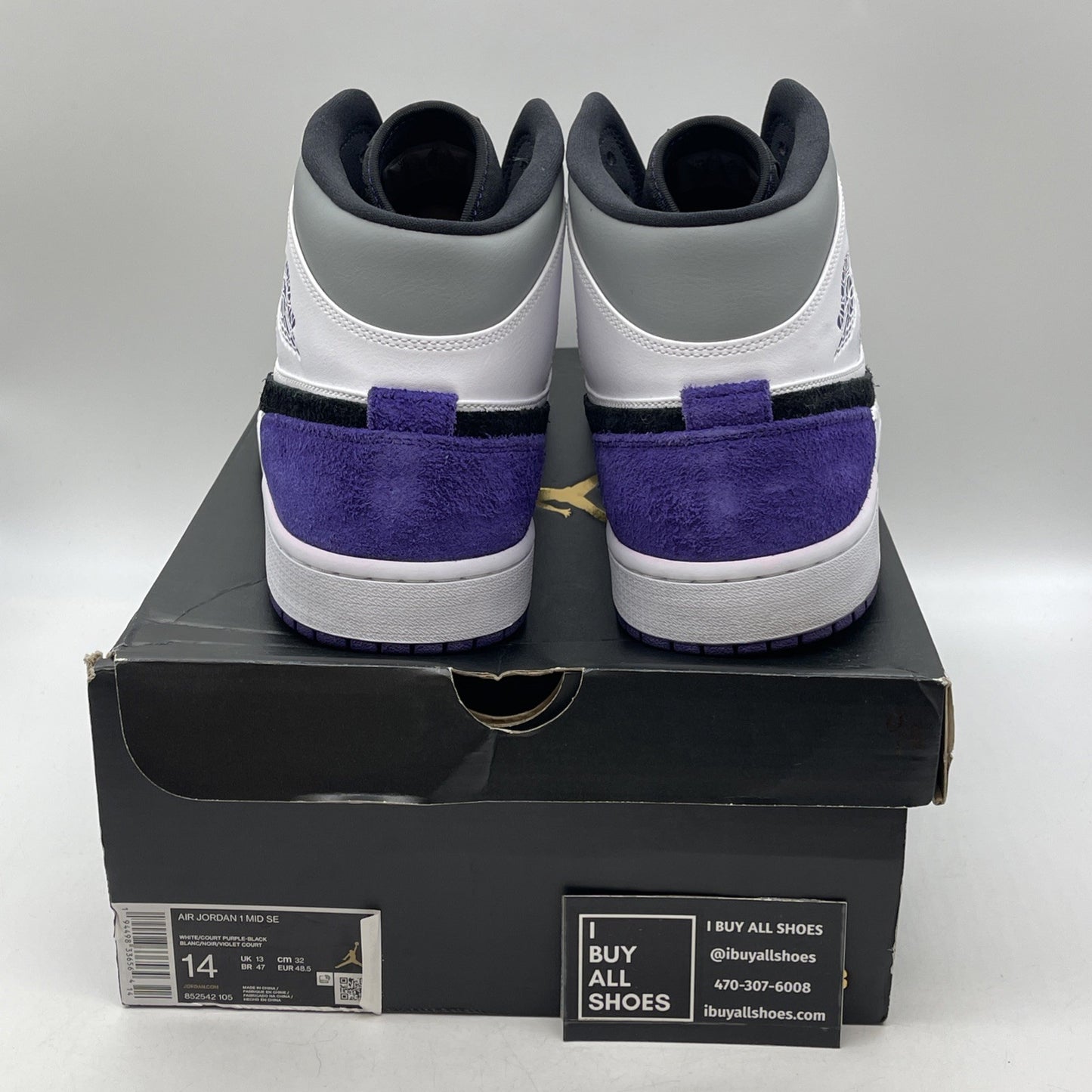 Size 14 - Air Jordan 1 SE Mid Varsity Purple (852542-105)