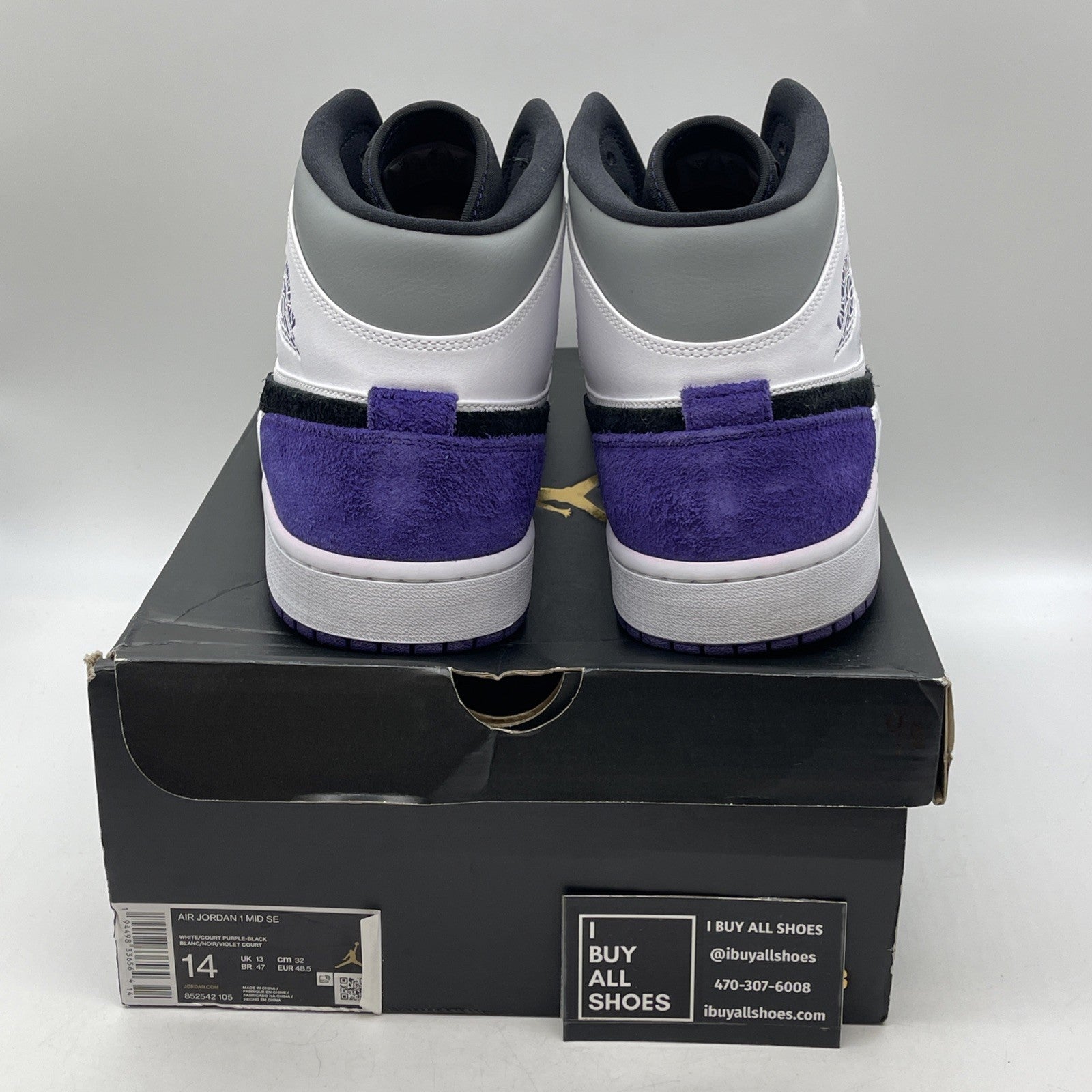 Size 14 - Air Jordan 1 SE Mid Varsity Purple (852542-105)