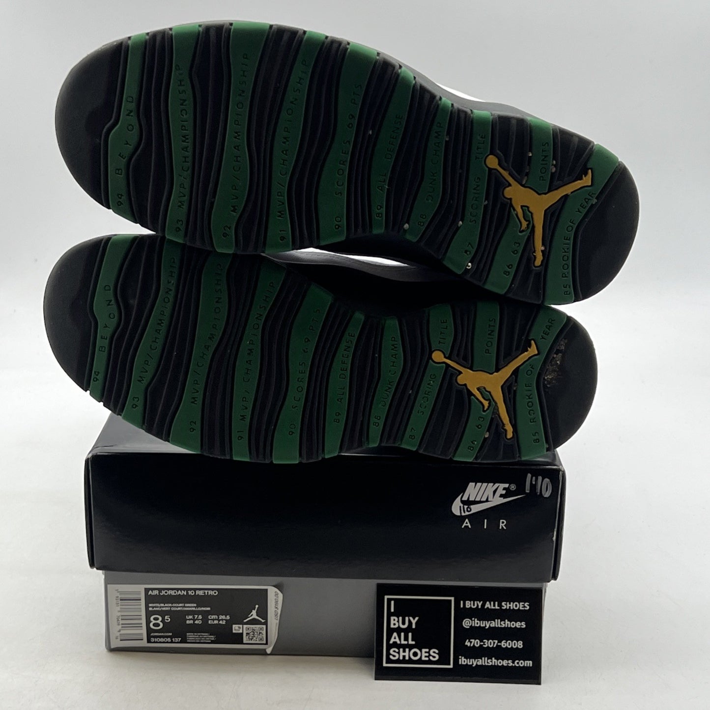 Size 8.5 - Air Jordan 10 Retro 2019 Seattle (310805-137)