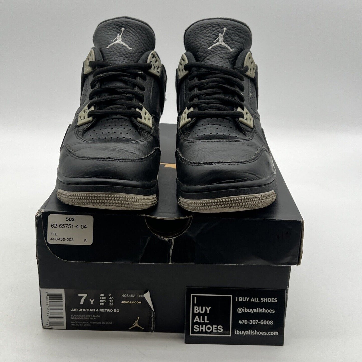 Size 7 - Air Jordan 4 Retro LS oreo 2015 (408452-003)