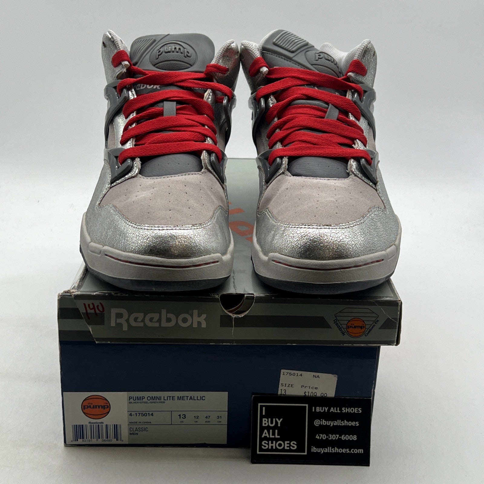 Size 13 - Reebok Pump Omni Lite Metallic Silver (4-175014)