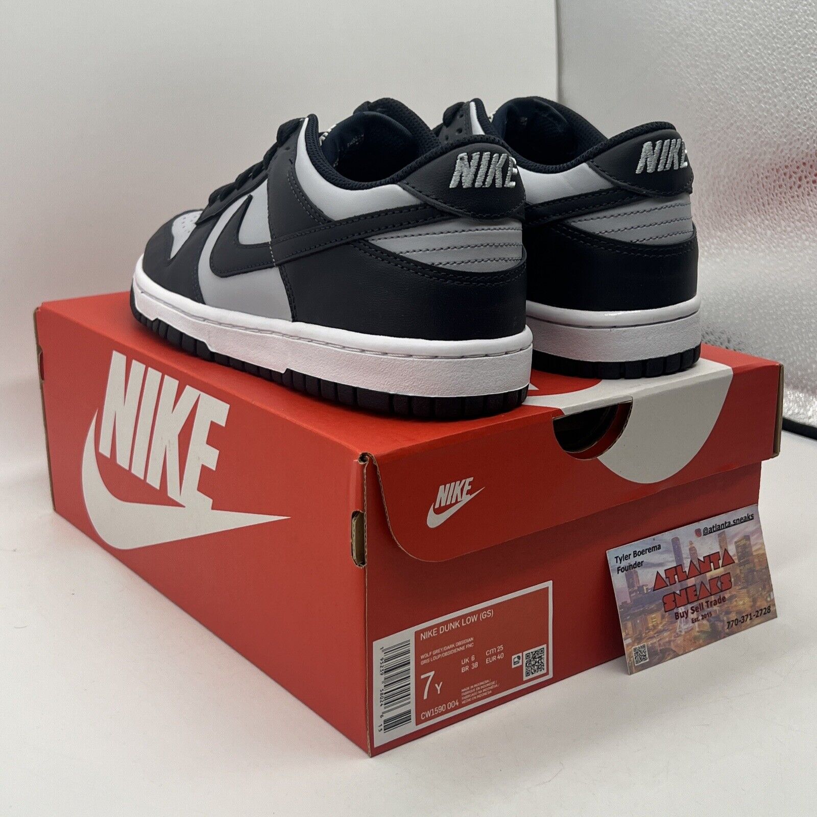 Size 7Y - Dunk Low Georgetown CW1590-004 Navy Grey Leather White (CW1590-005)