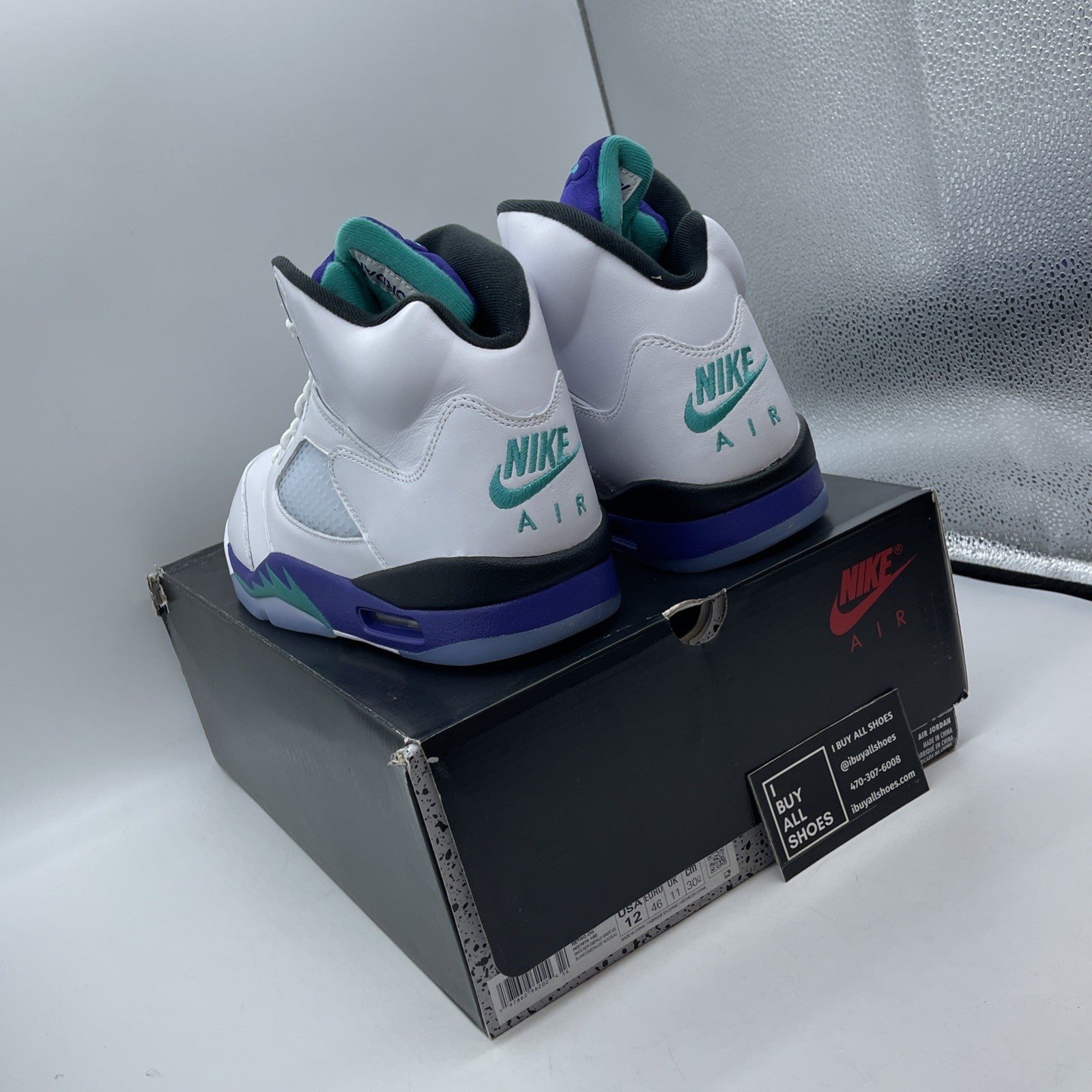 Size 12 - Air Jordan 5 Retro Grape 2013 White Leather (HQ7978-100)
