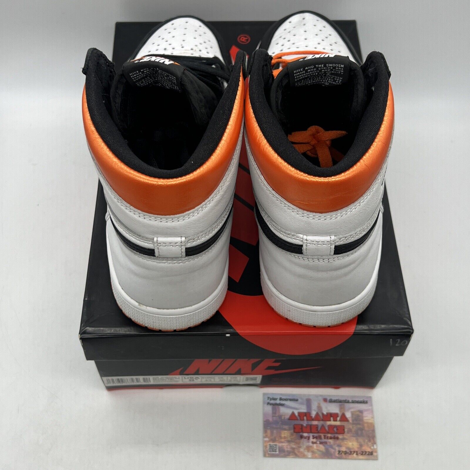 Size 9.5 - Jordan 1 Retro High Electro Orange Black White Leather (555088-180)