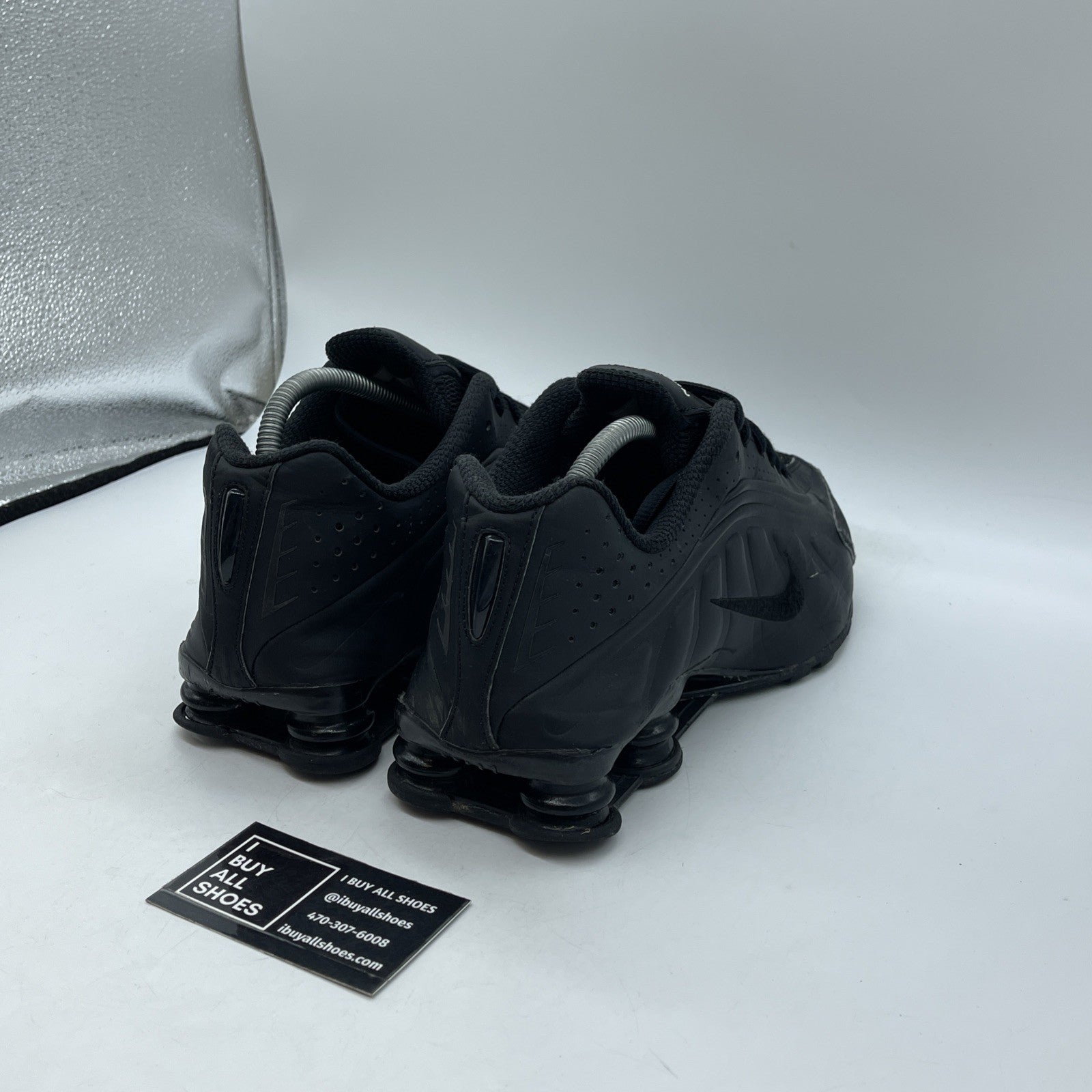 Size 10 - Nike Shox R4 Black Suede Leather  (HQ1988-001)