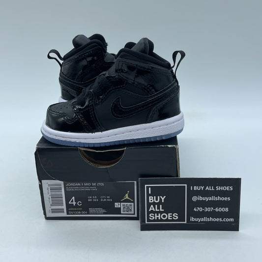 Size 4C - Jordan 1 Mid SE (TD) Space Jame Black Dark Concord-White (DV1338-004)