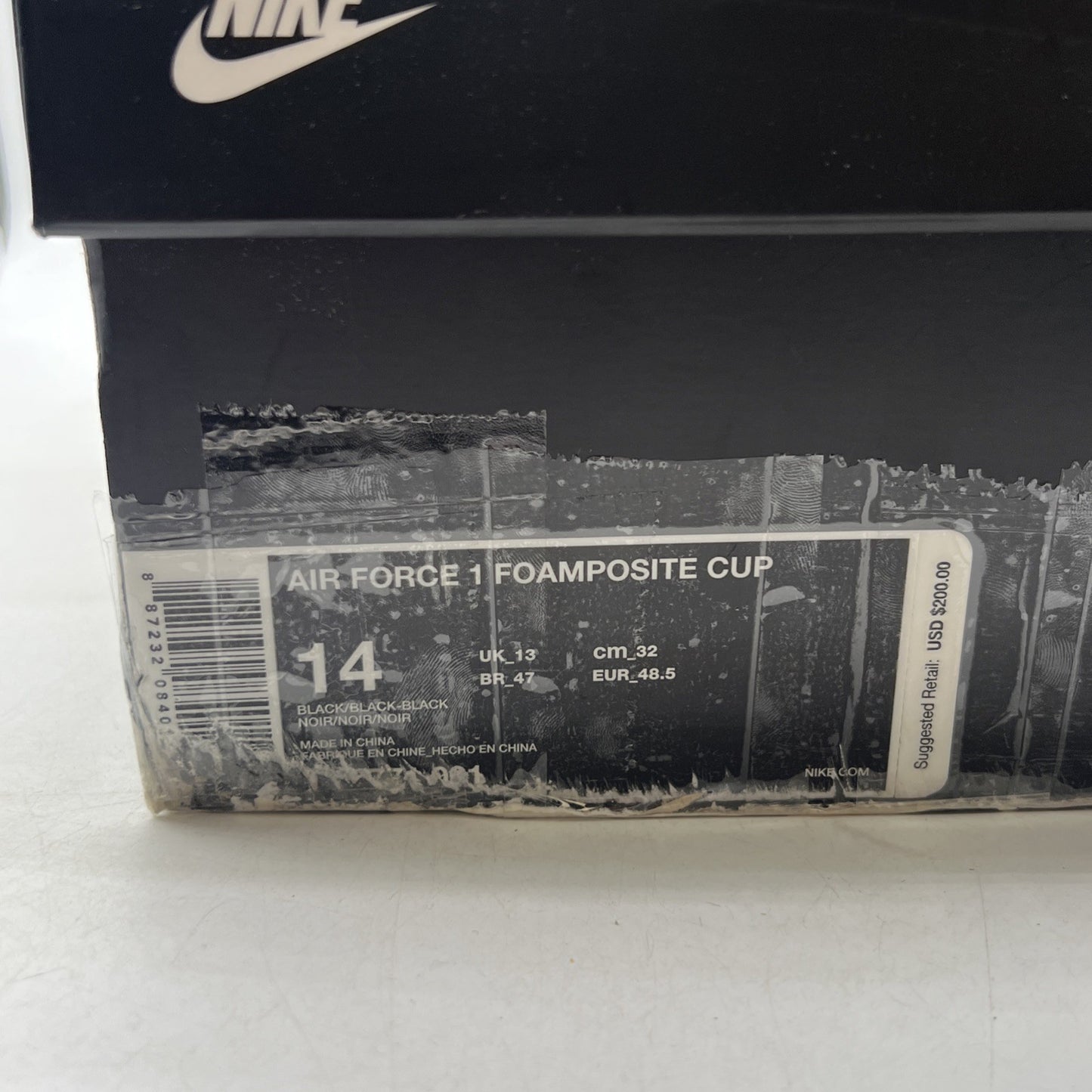 Size 14 - Nike Air Force 1 Foamposite Cup Triple Black (AH6771-001)