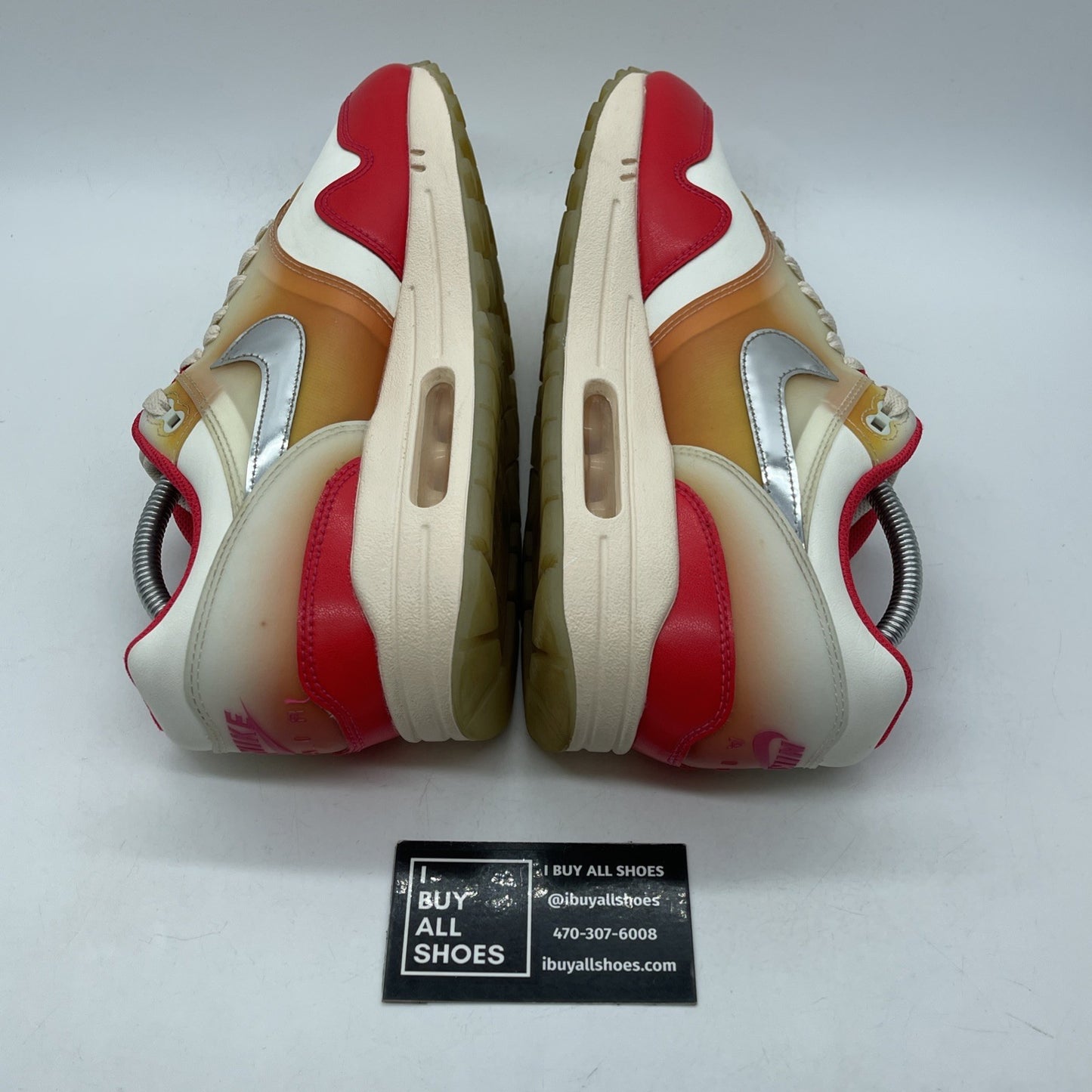 Size 10.5W - Nike Air Max 1 Soft Vinyl Pink Silver Leather (FN7683-133)