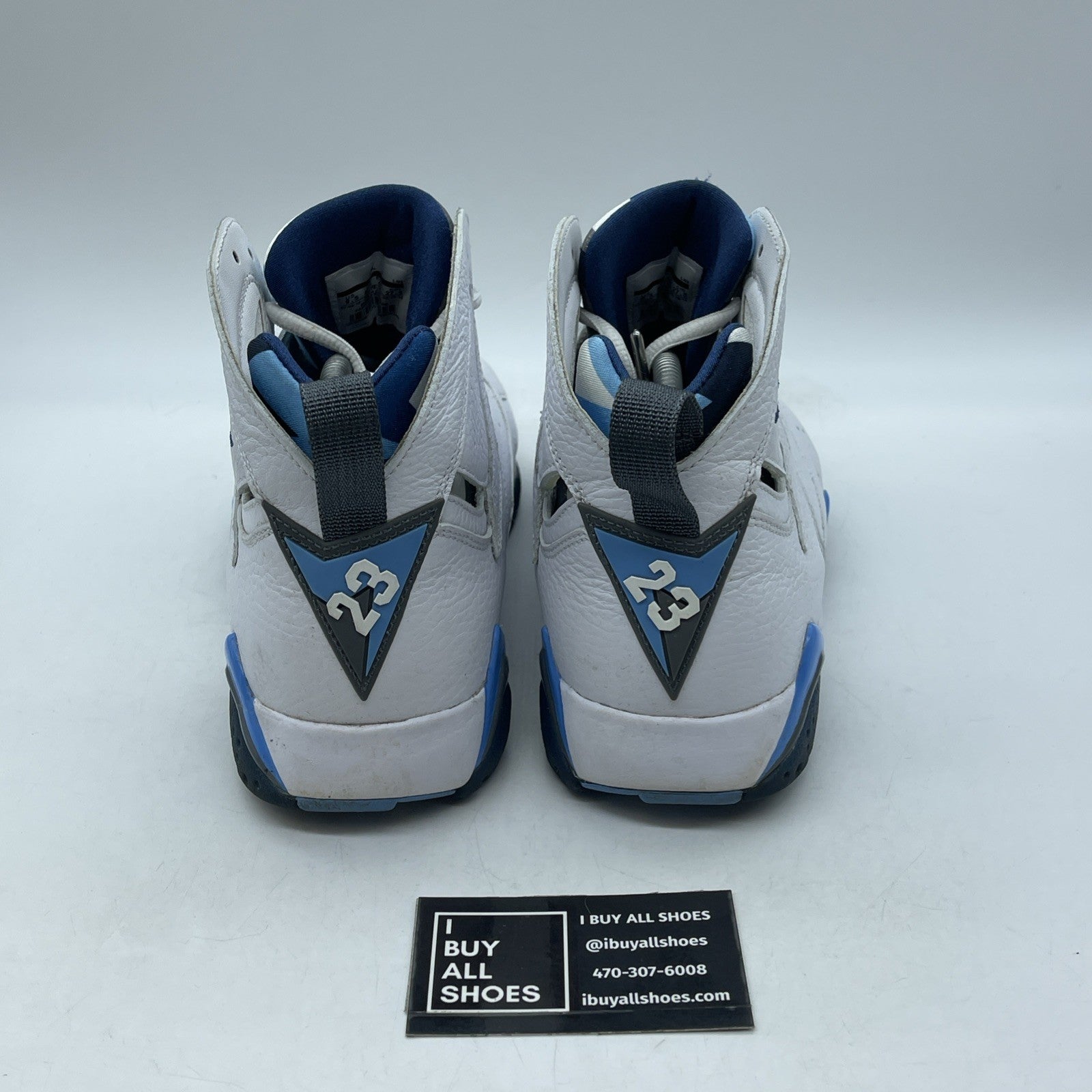 Size 9.5 - Air Jordan 7 Retro 2015 French Blue White Grey Leather (304775-107)